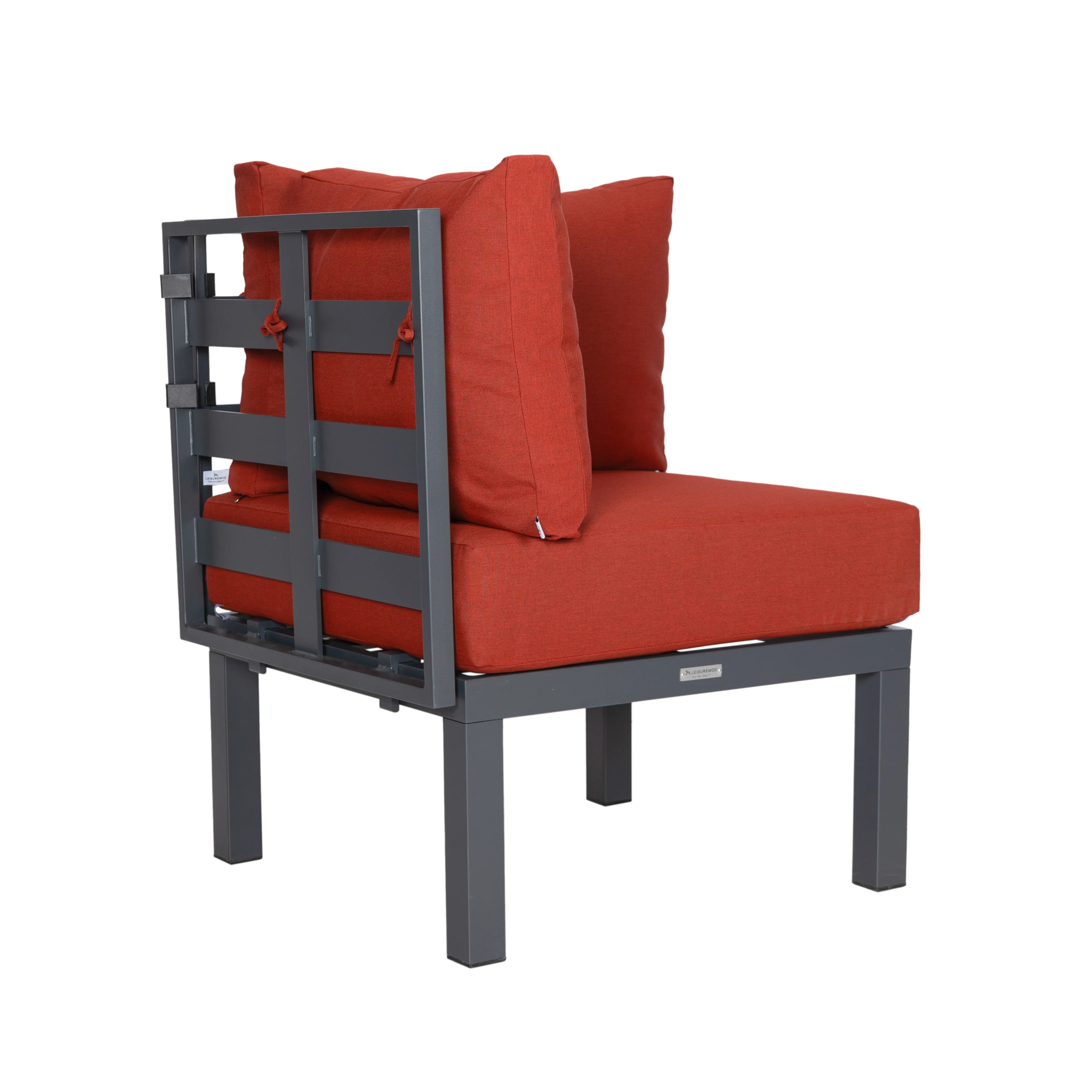 Chelsea 7-Piece Patio Sectional And Coffee Table Set Black Aluminum With Cushions