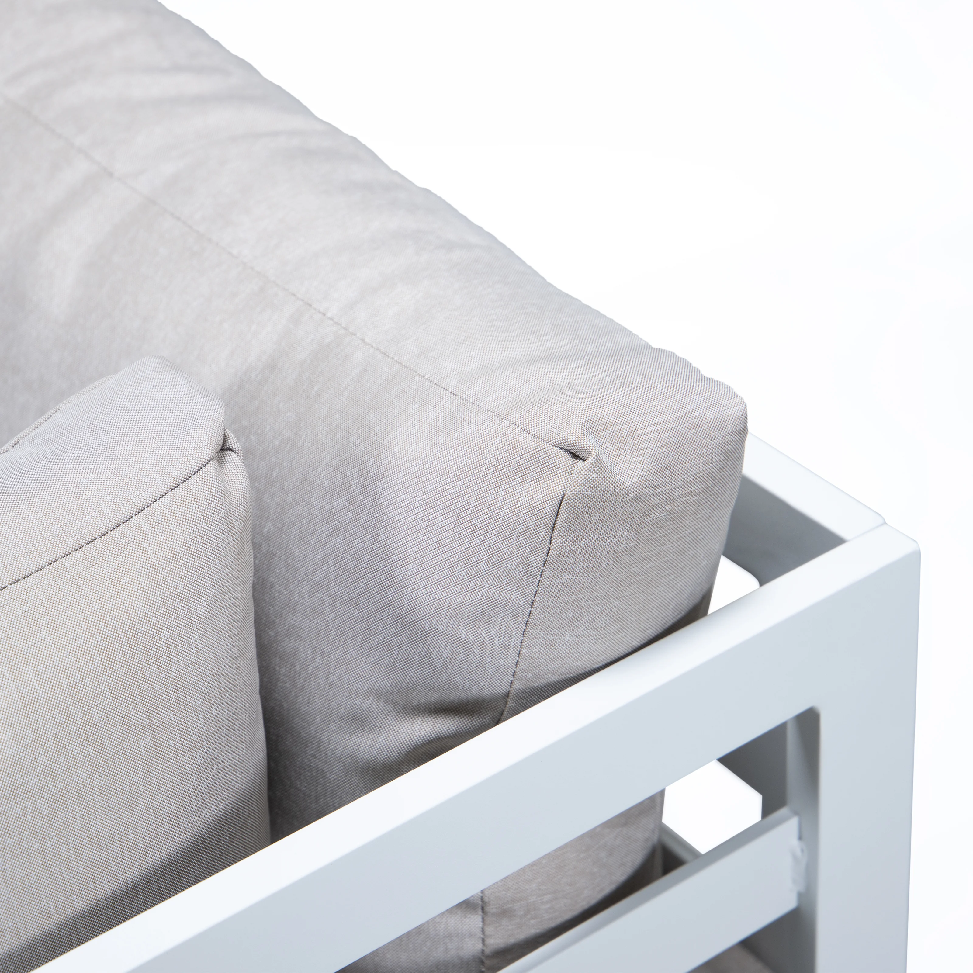 Chelsea 7-Piece Patio Sectional And Coffee Table Set White Aluminum With Cushions