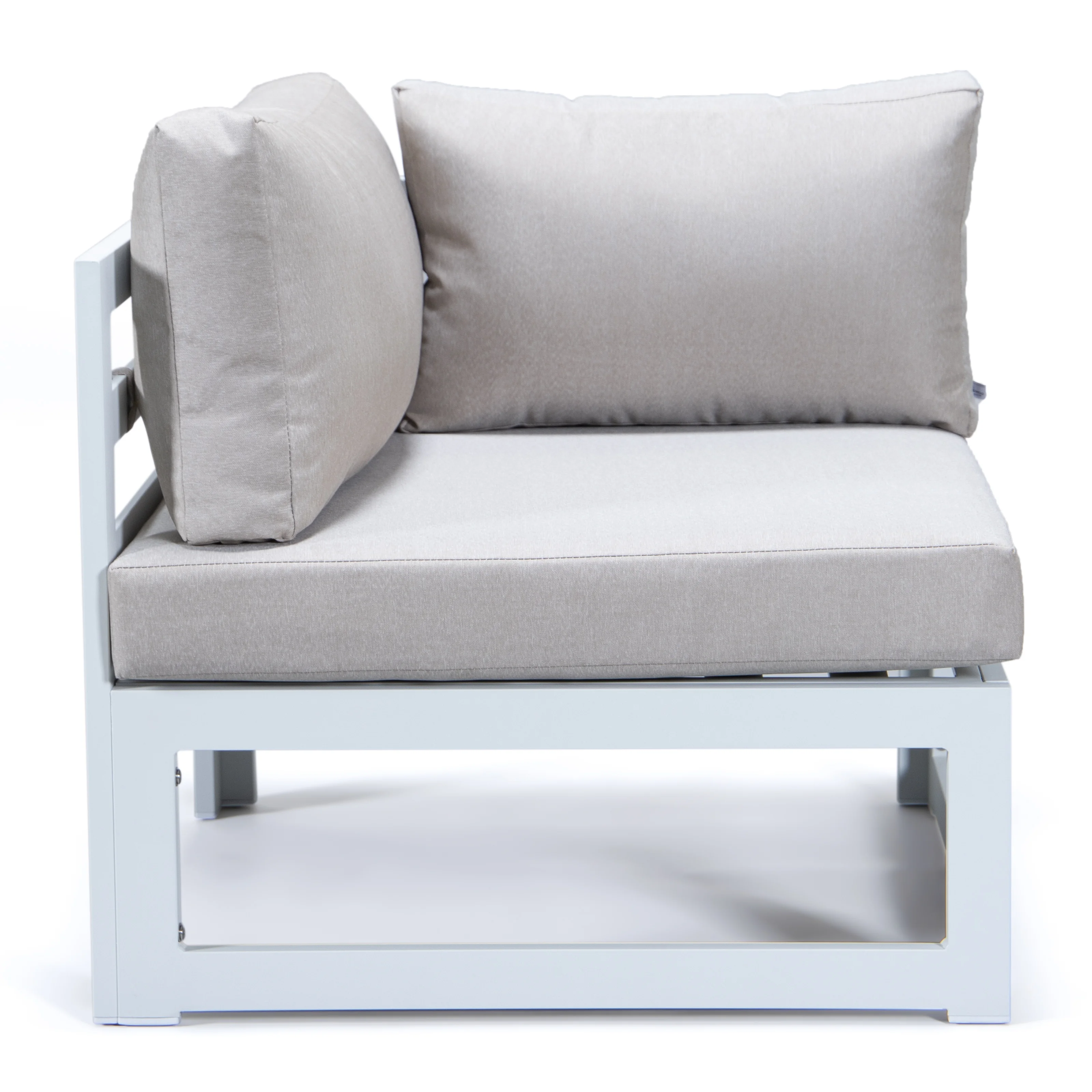 Chelsea 7-Piece Patio Sectional And Coffee Table Set White Aluminum With Cushions