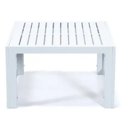 Chelsea 7-Piece Patio Sectional And Coffee Table Set White Aluminum With Cushions