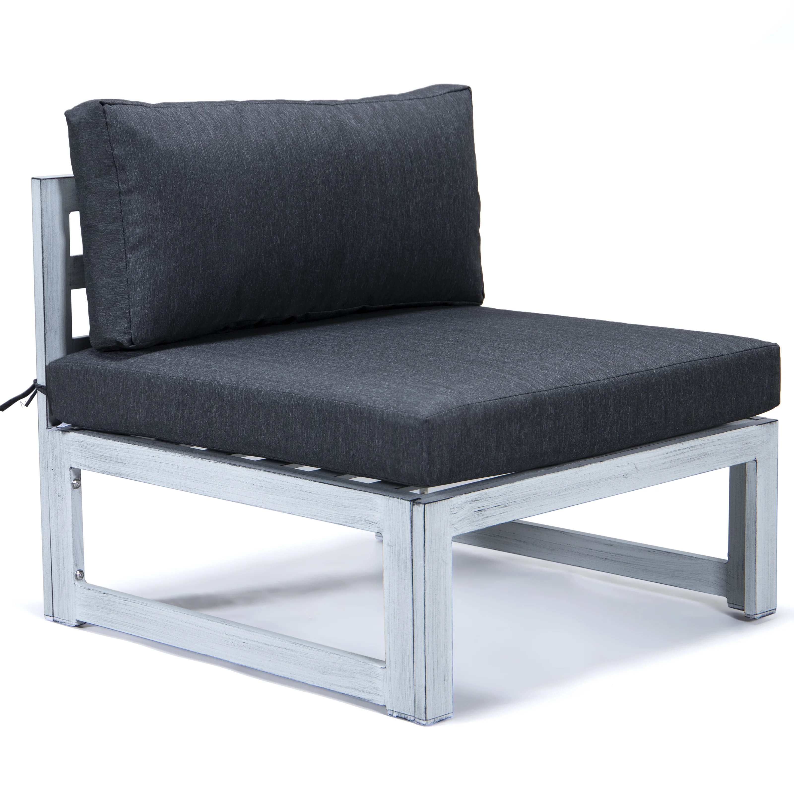 Chelsea 7-Piece Patio Sectional And Coffee Table Set Weathered Grey Aluminum With Cushions