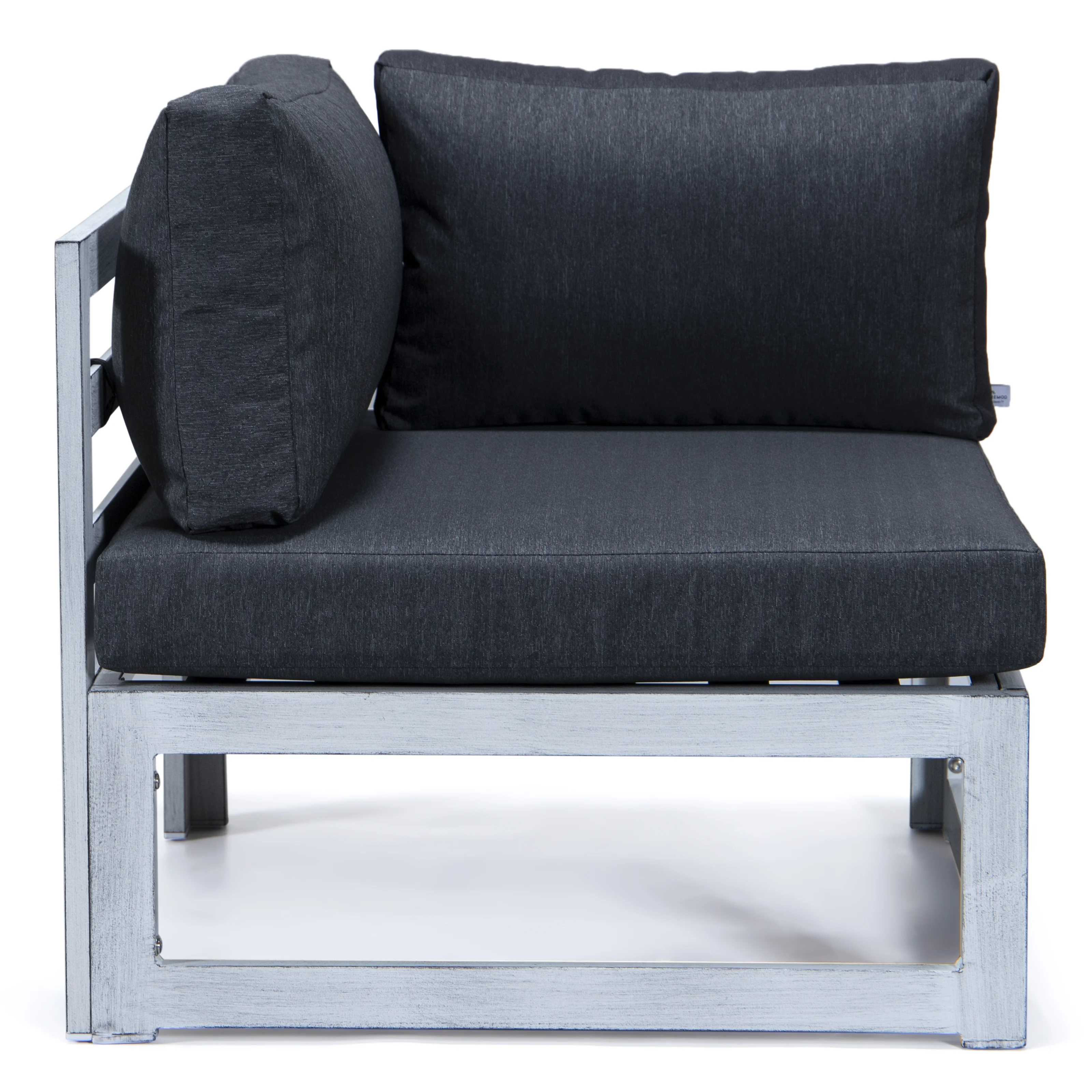 Chelsea 7-Piece Patio Sectional And Coffee Table Set Weathered Grey Aluminum With Cushions