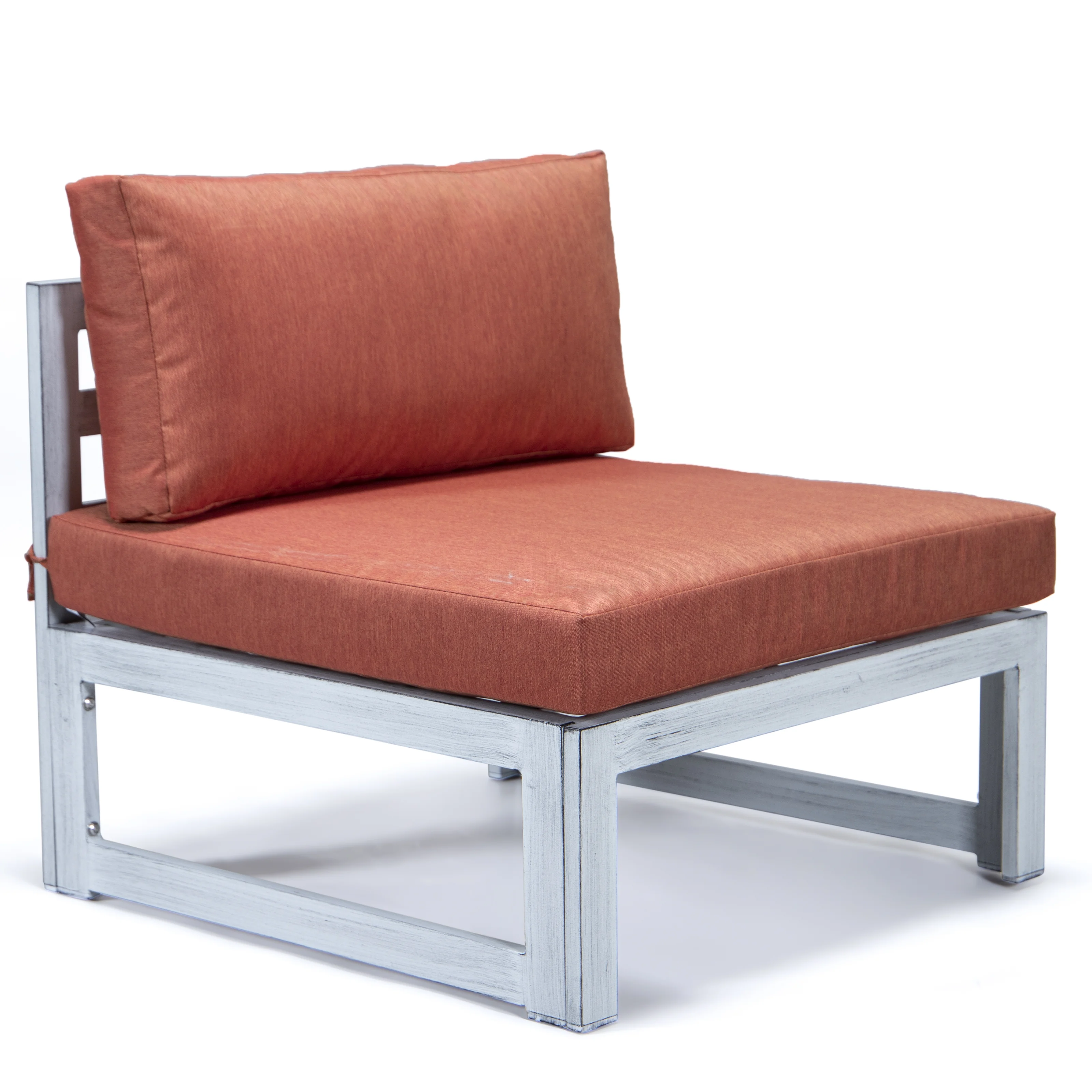 Chelsea 7-Piece Patio Sectional And Coffee Table Set Weathered Grey Aluminum With Cushions