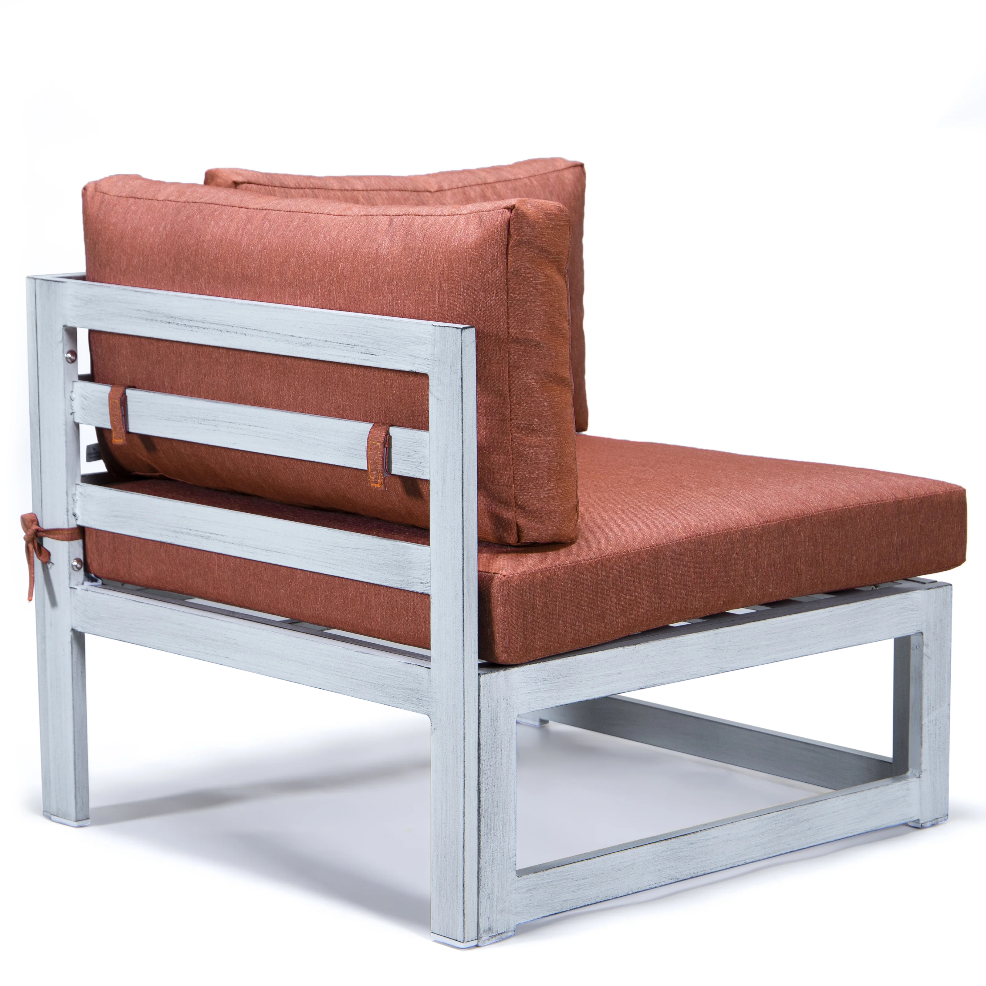 Chelsea 7-Piece Patio Sectional And Coffee Table Set Weathered Grey Aluminum With Cushions