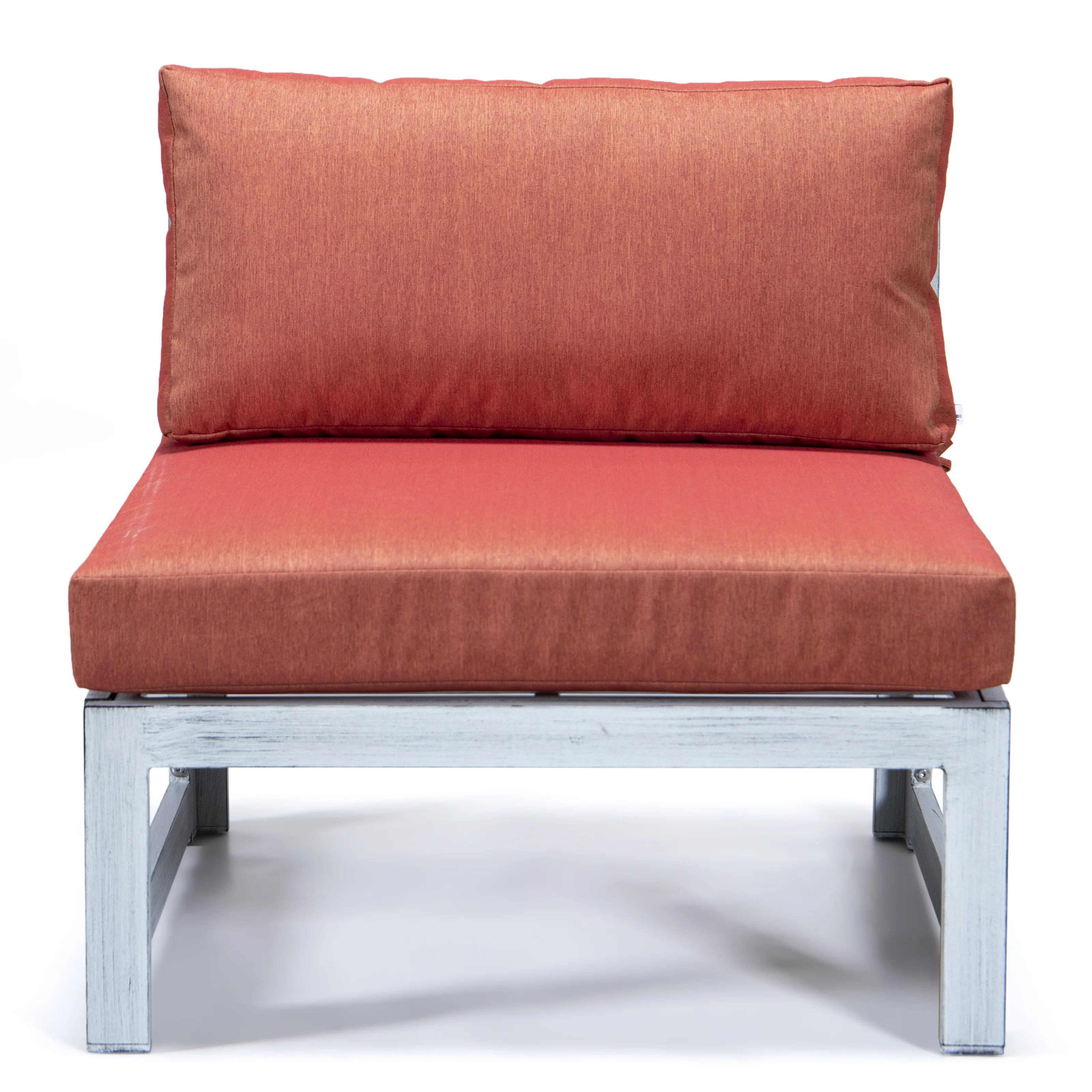 Chelsea 7-Piece Patio Sectional And Coffee Table Set Weathered Grey Aluminum With Cushions