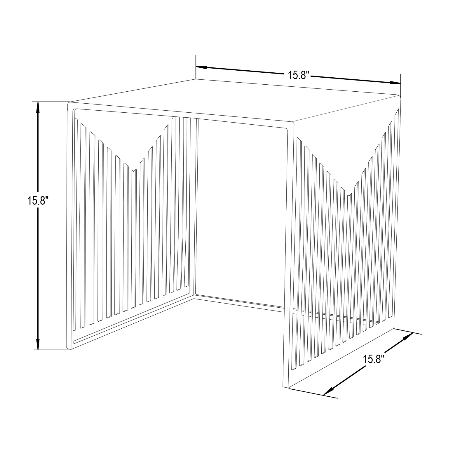 Cisco Modern Square Steel Side Table with Powder Coated Finish