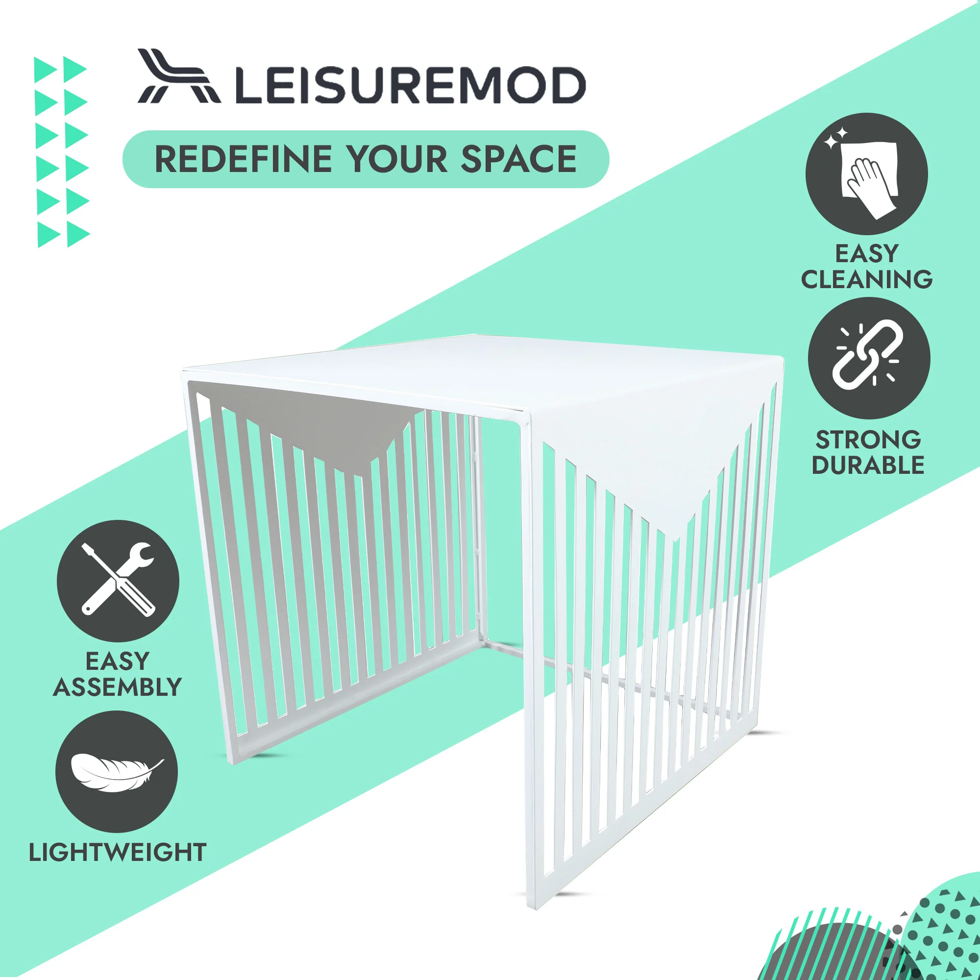 Cisco Modern Square Steel Side Table with Powder Coated Finish