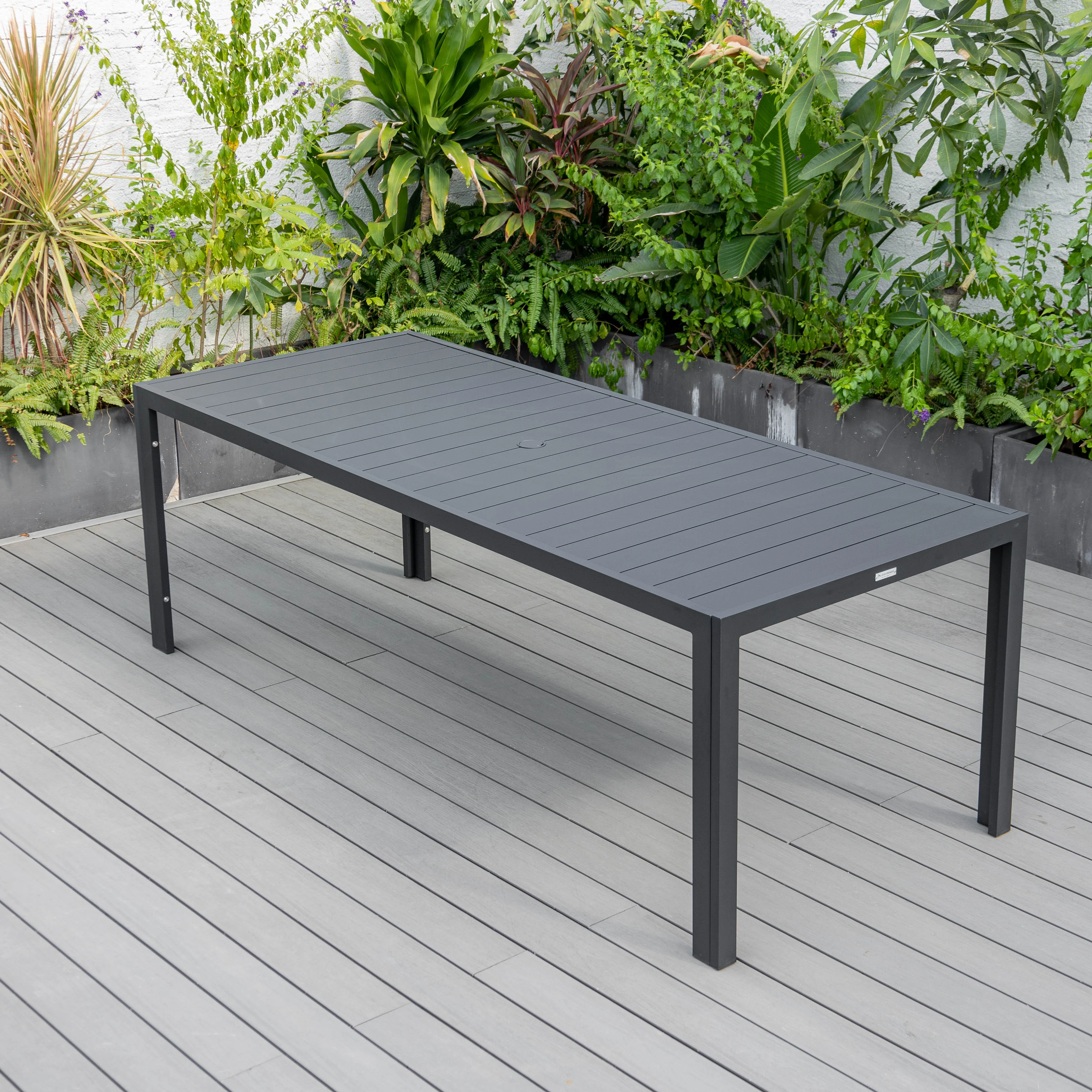 Chelsea Aluminum Outdoor 87" Dining Table in Black