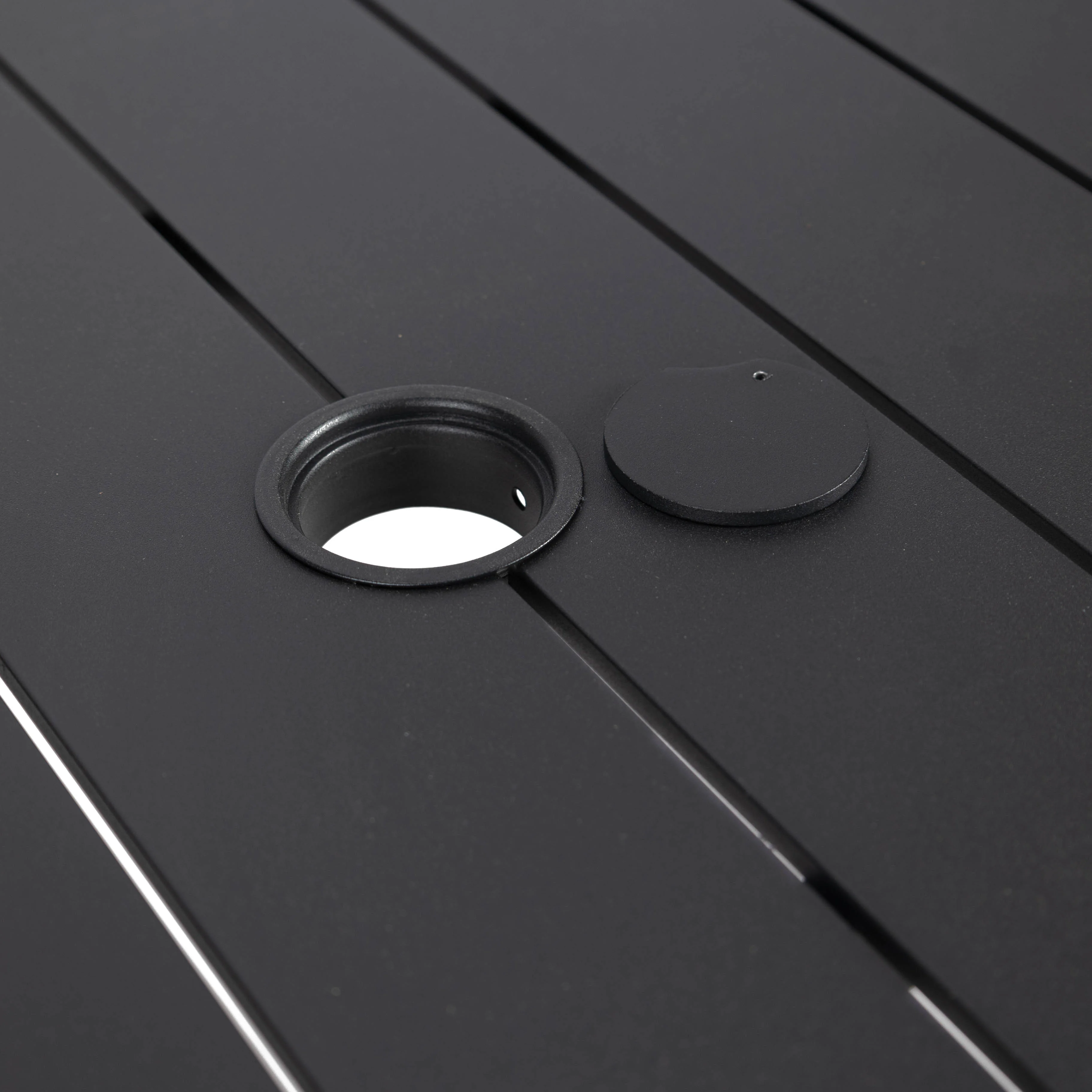 Chelsea Aluminum Outdoor 87" Dining Table in Black