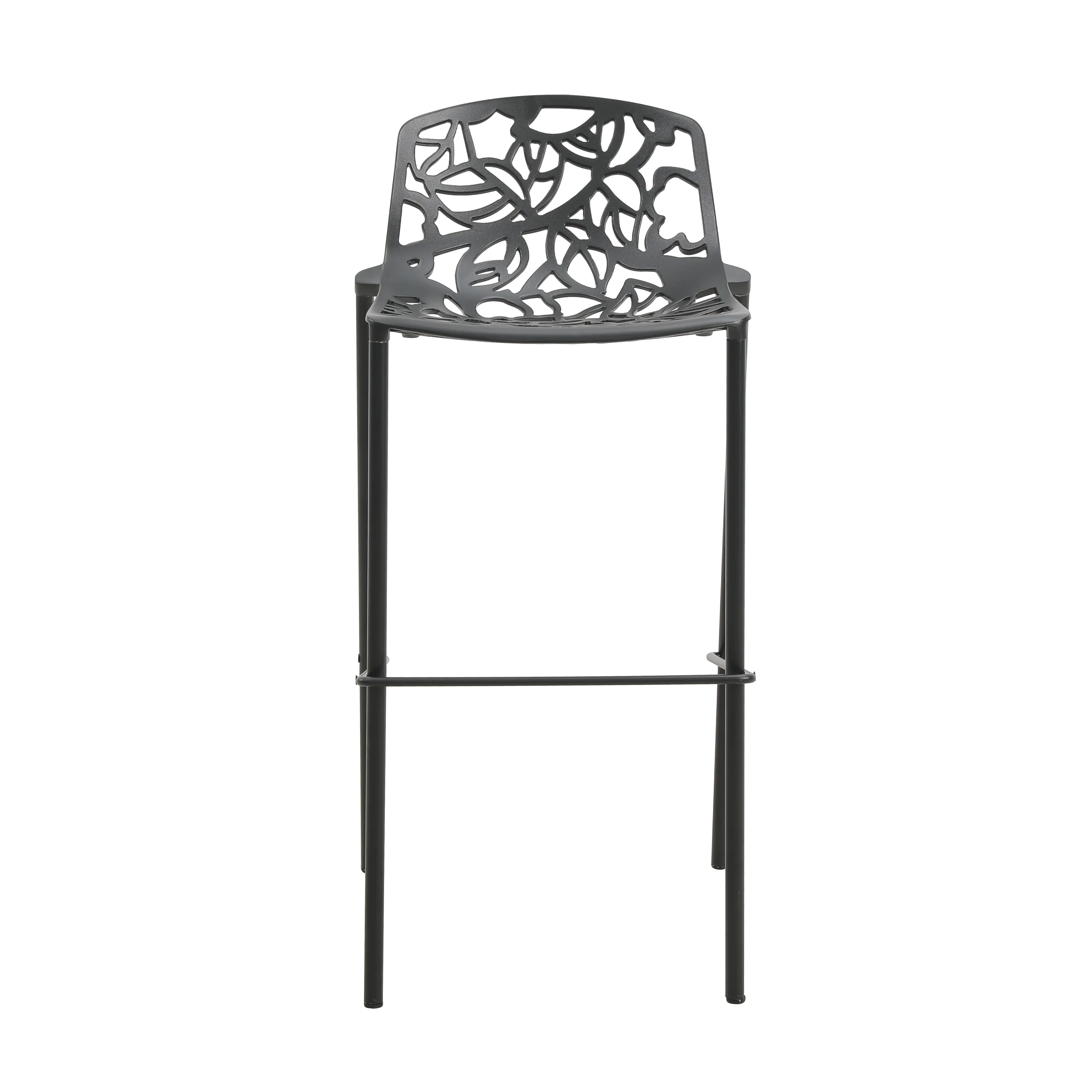 Devon Mid-Century Modern Aluminum Bar Stool with Powder Coated Frame and Footrest