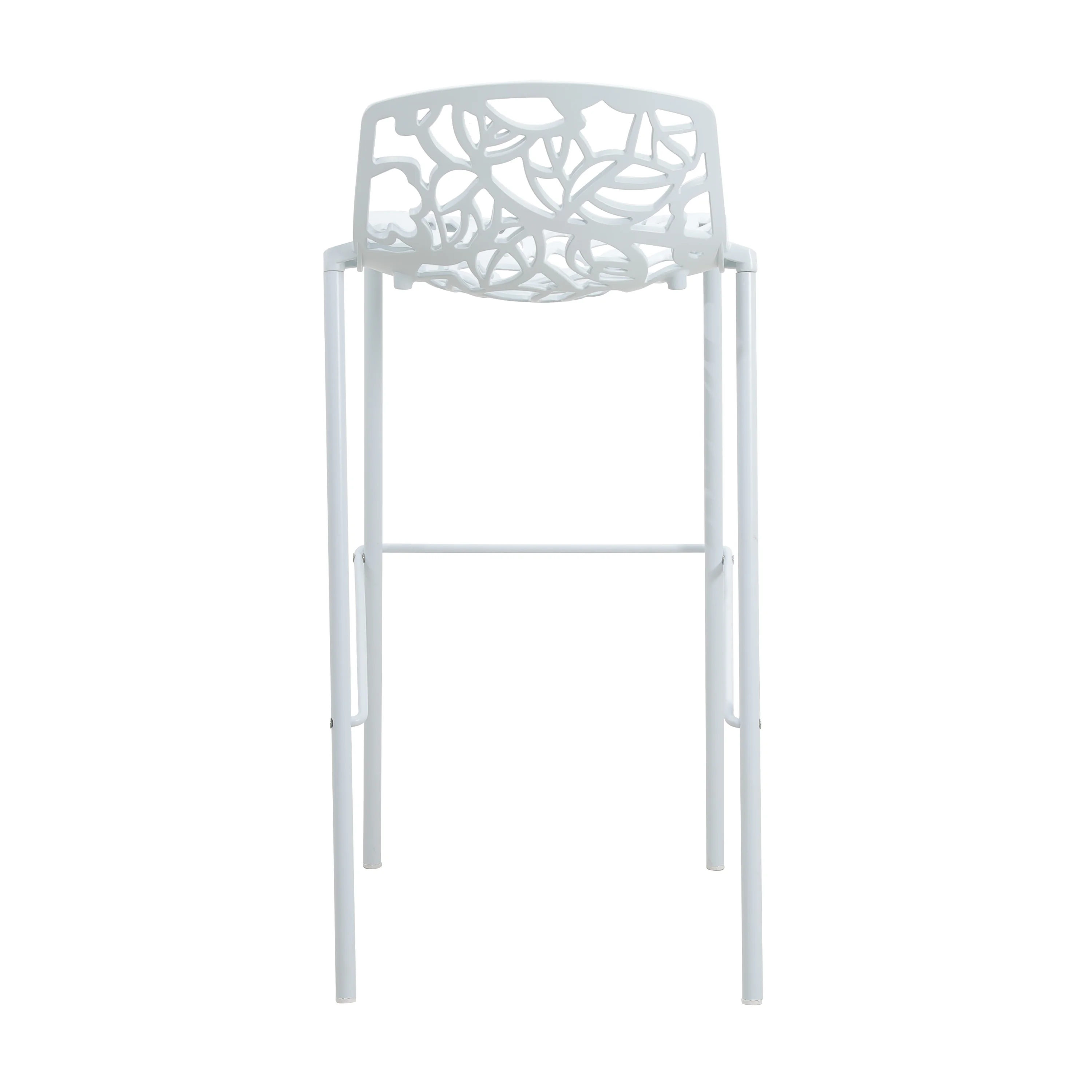 Devon Mid-Century Modern Aluminum Bar Stool with Powder Coated Frame and Footrest