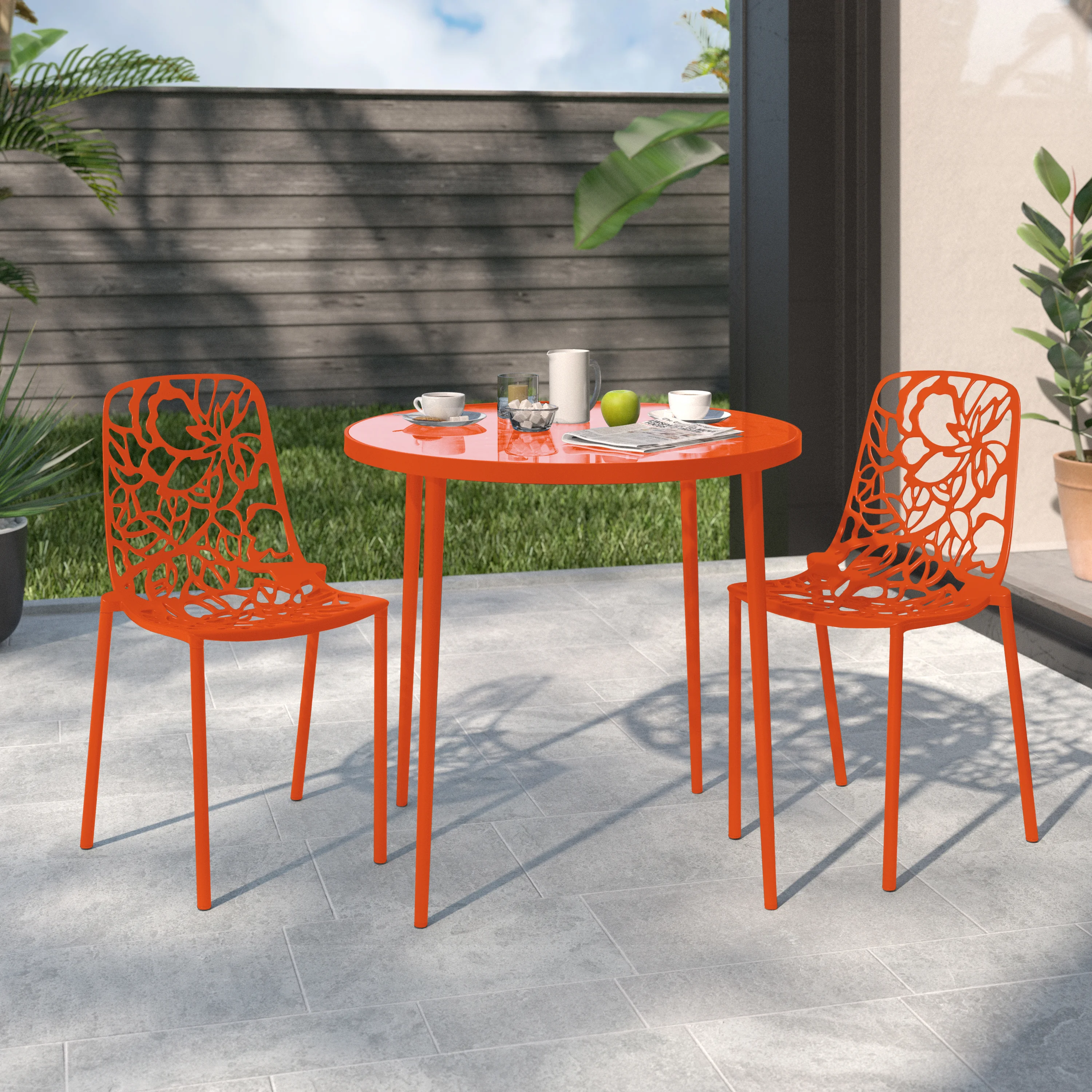 Modern Devon Aluminum Chair, Set of 2