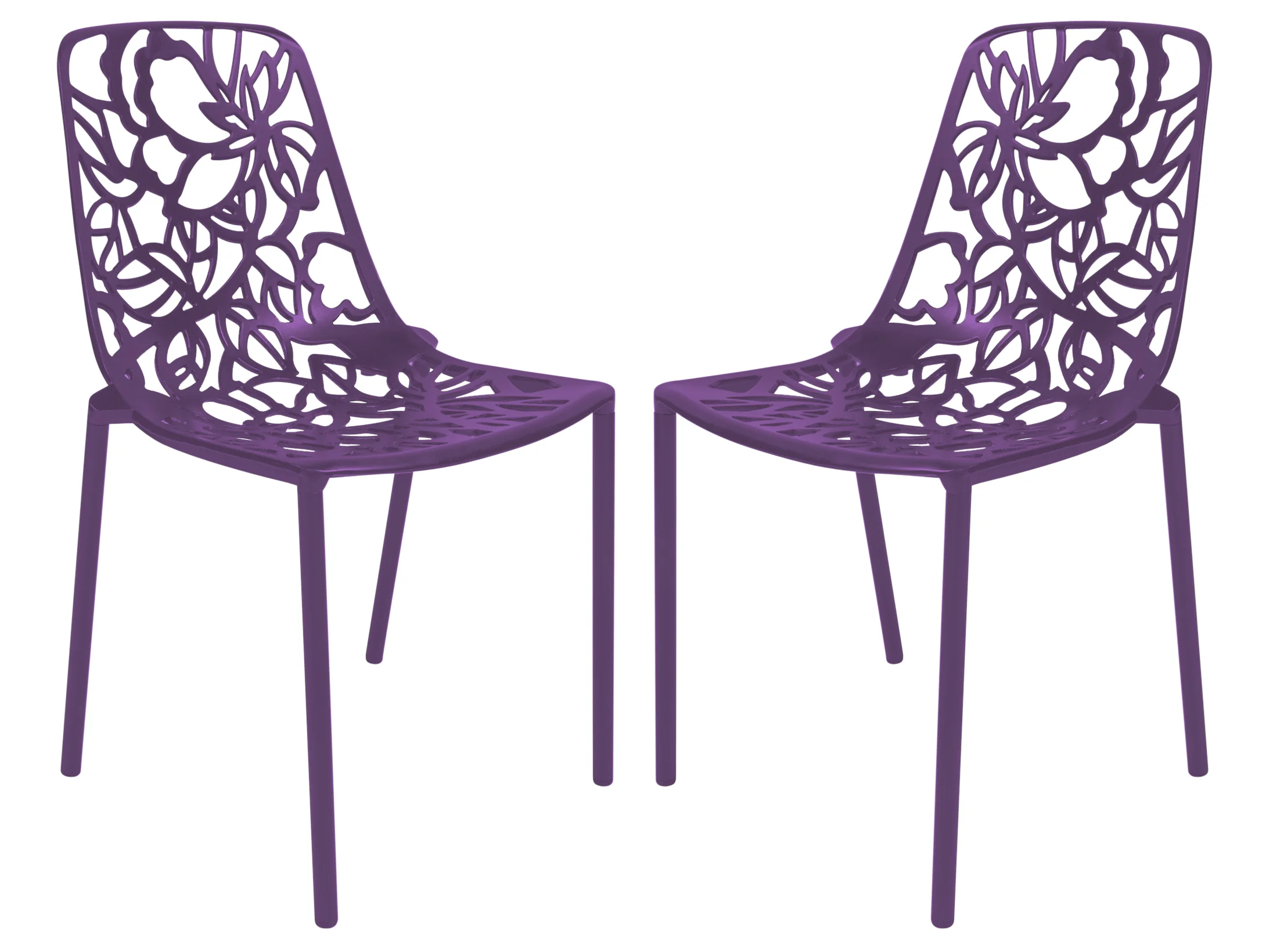 Modern Devon Aluminum Chair, Set of 2