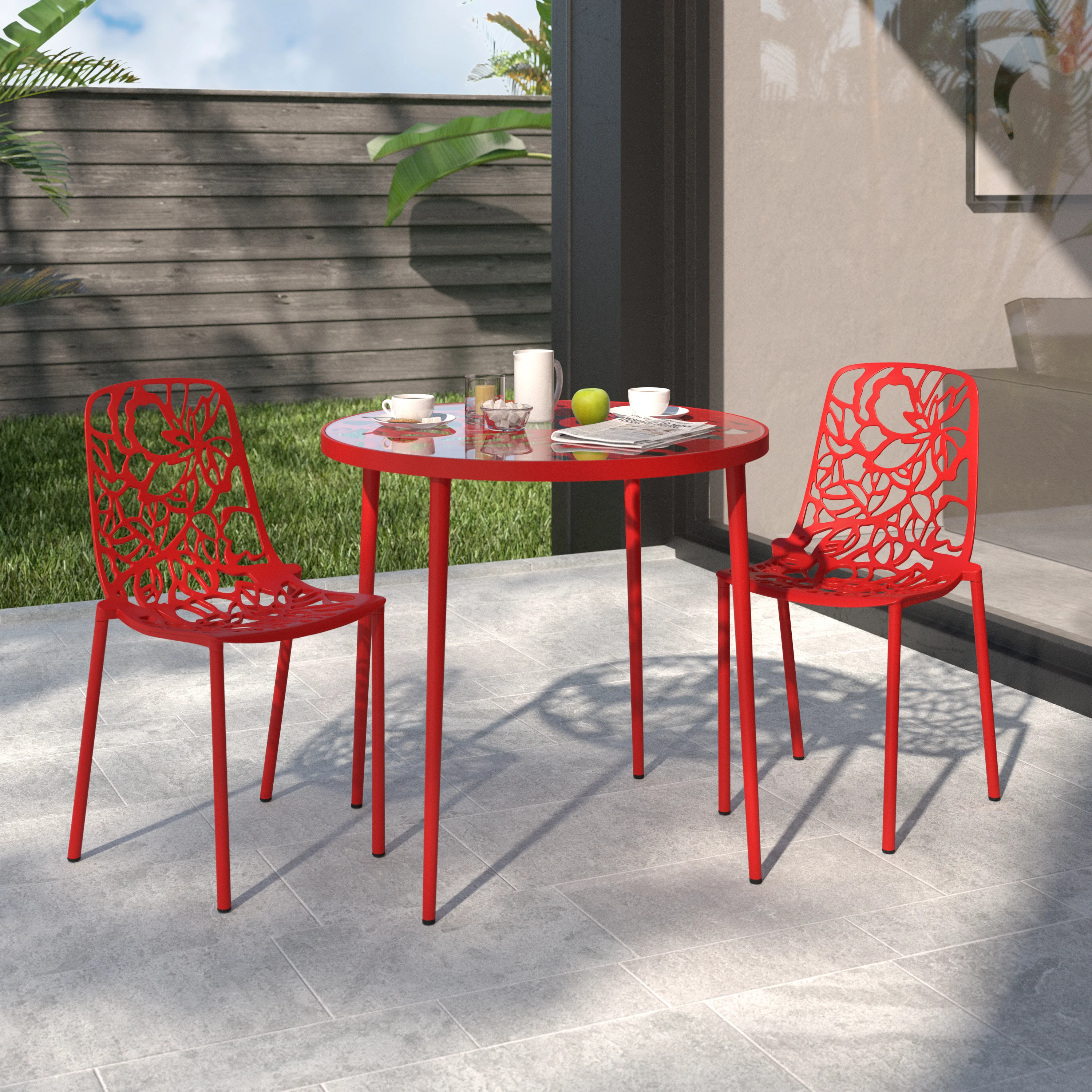 Modern Devon Aluminum Chair, Set of 2