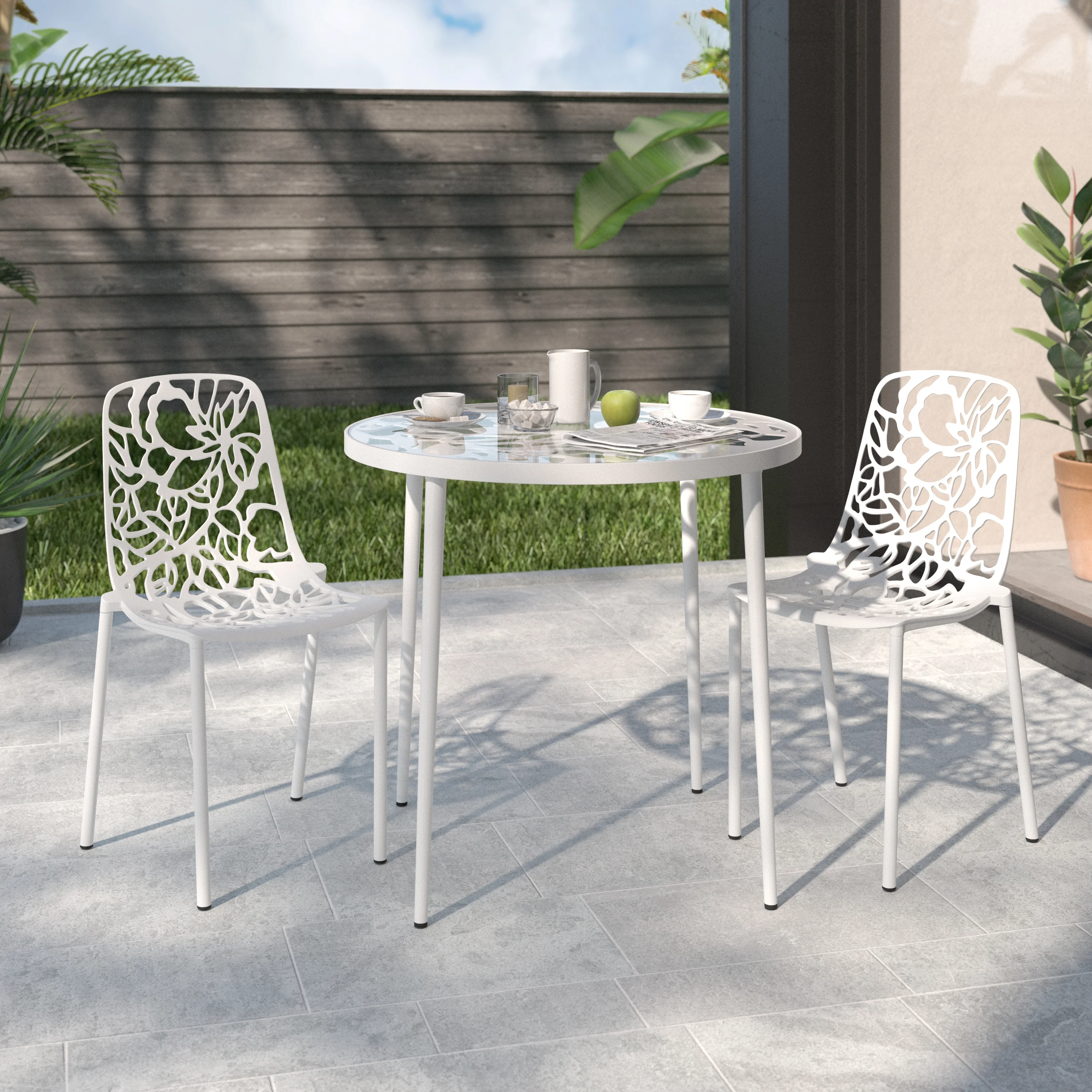 Modern Devon Aluminum Chair, Set of 2