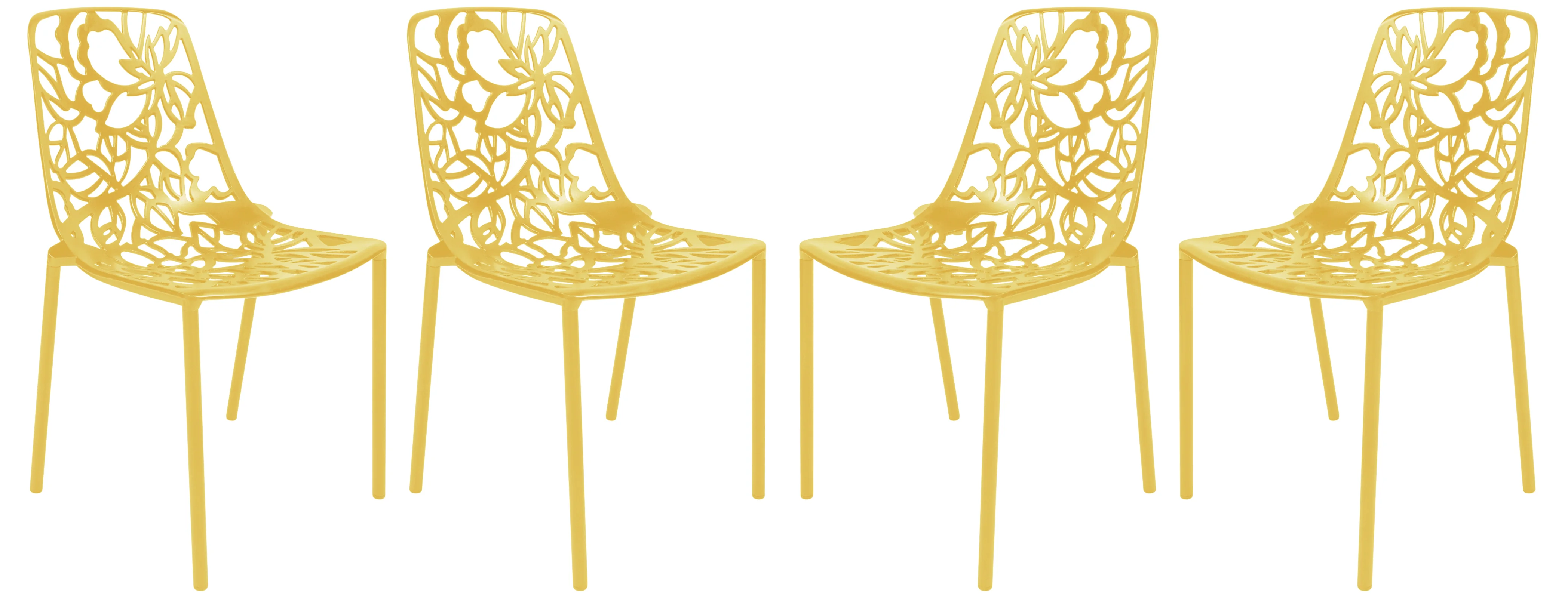 Modern Devon Aluminum Chair, Set of 4