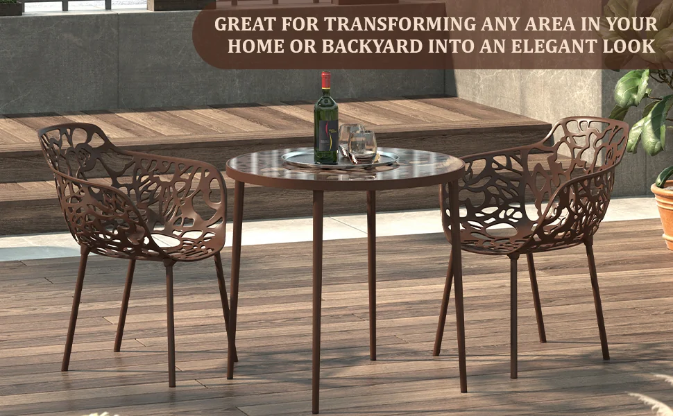 Modern Devon Aluminum Armchair, Set of 4