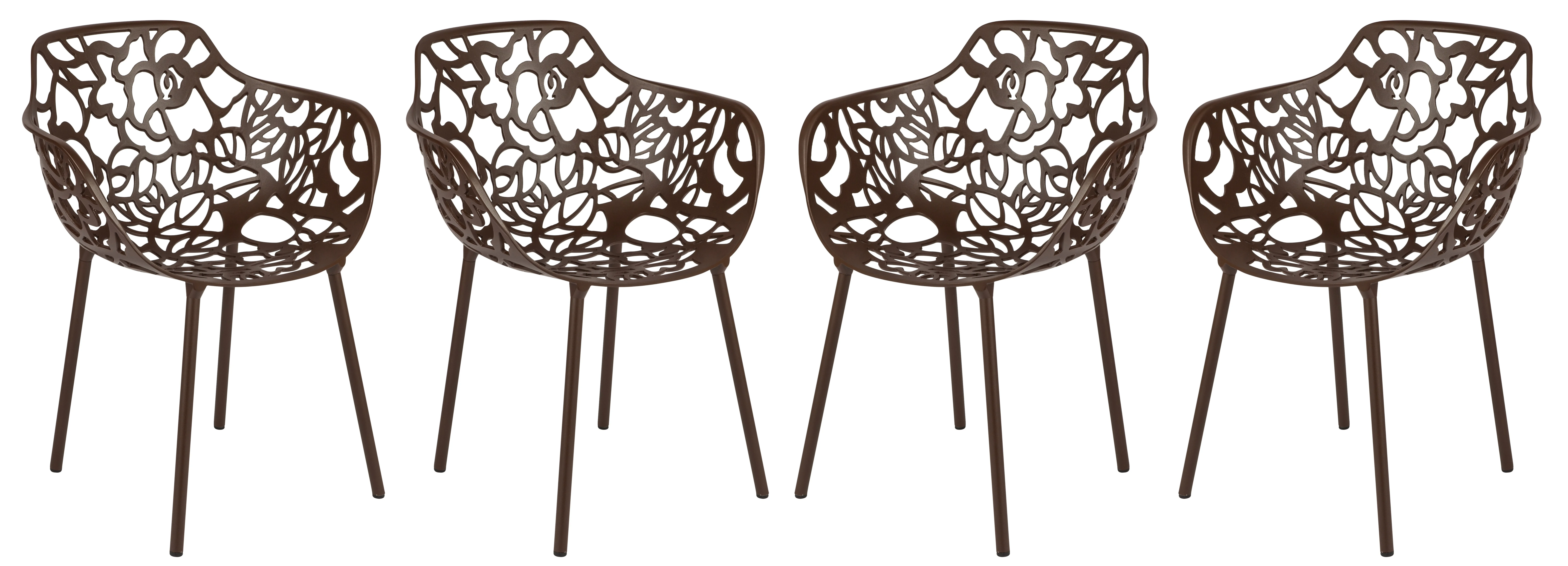 Modern Devon Aluminum Armchair, Set of 4