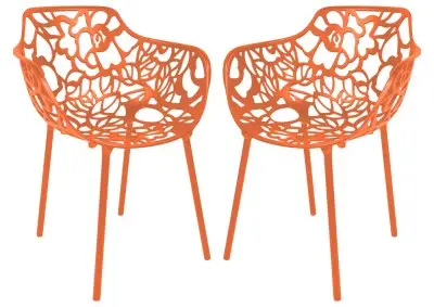 Modern Devon Aluminum Armchair, Set of 2