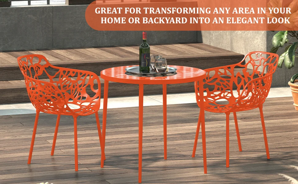 Modern Devon Aluminum Armchair, Set of 4