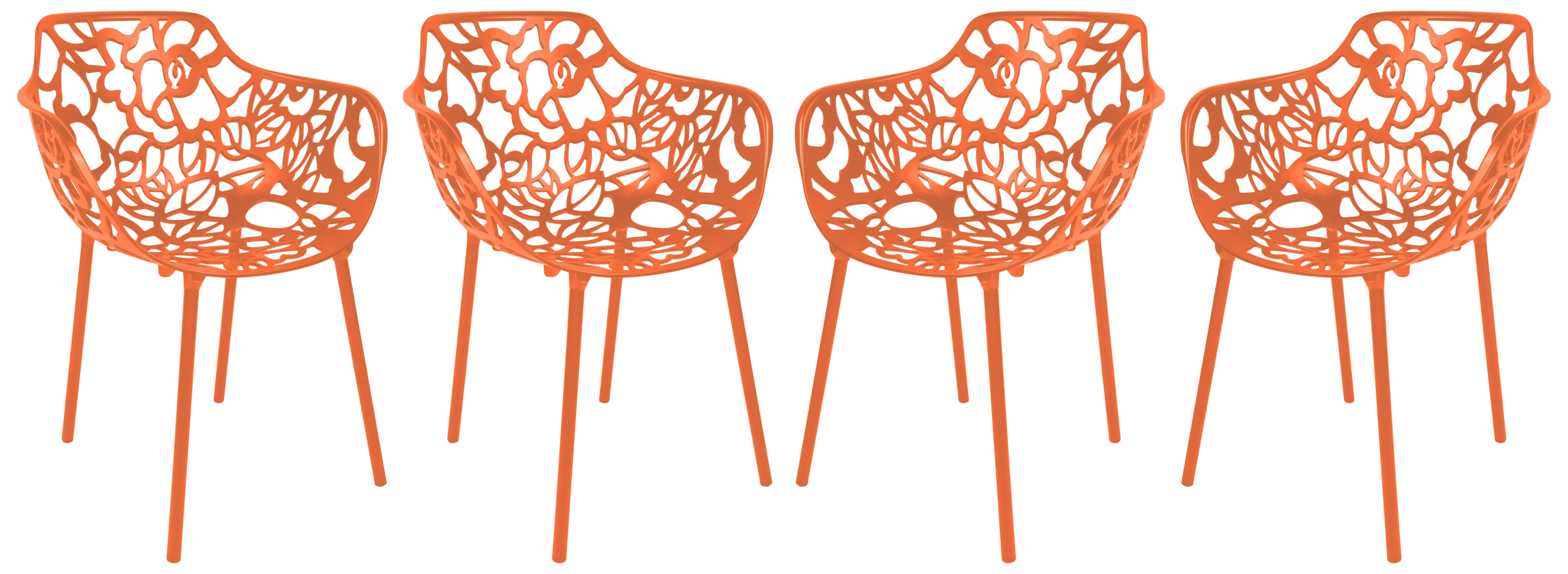 Modern Devon Aluminum Armchair, Set of 4