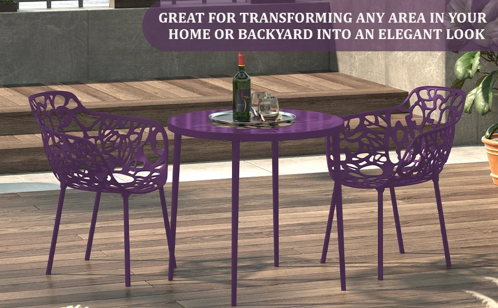 Modern Devon Aluminum Armchair, Set of 4