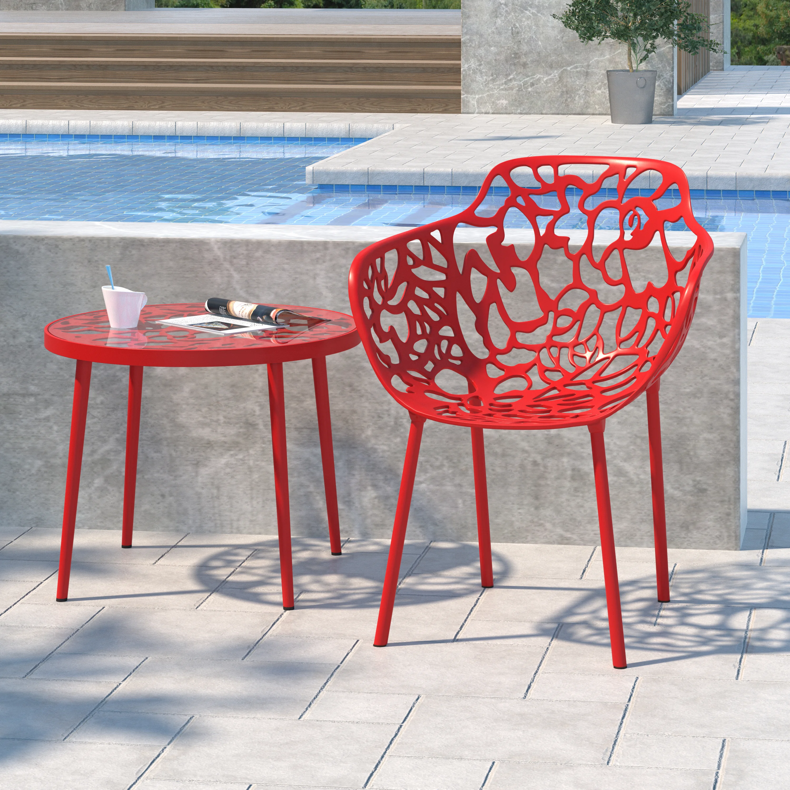 Modern Devon Aluminum Armchair