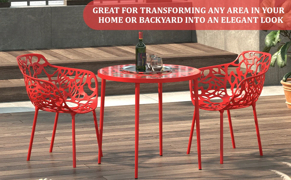 Modern Devon Aluminum Armchair, Set of 4