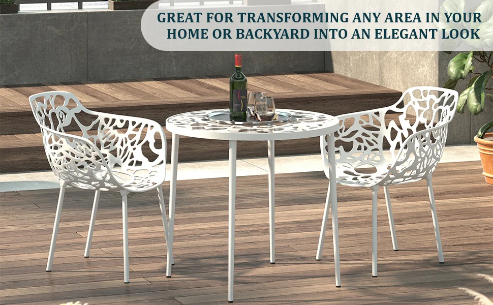 Modern Devon Aluminum Armchair, Set of 2