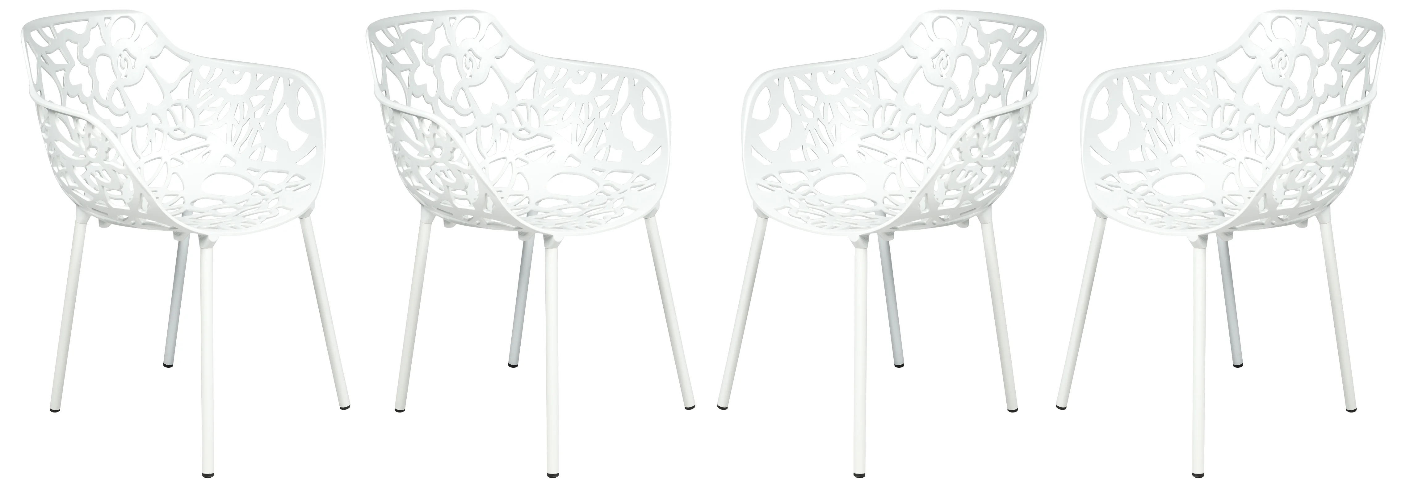 Modern Devon Aluminum Armchair, Set of 4