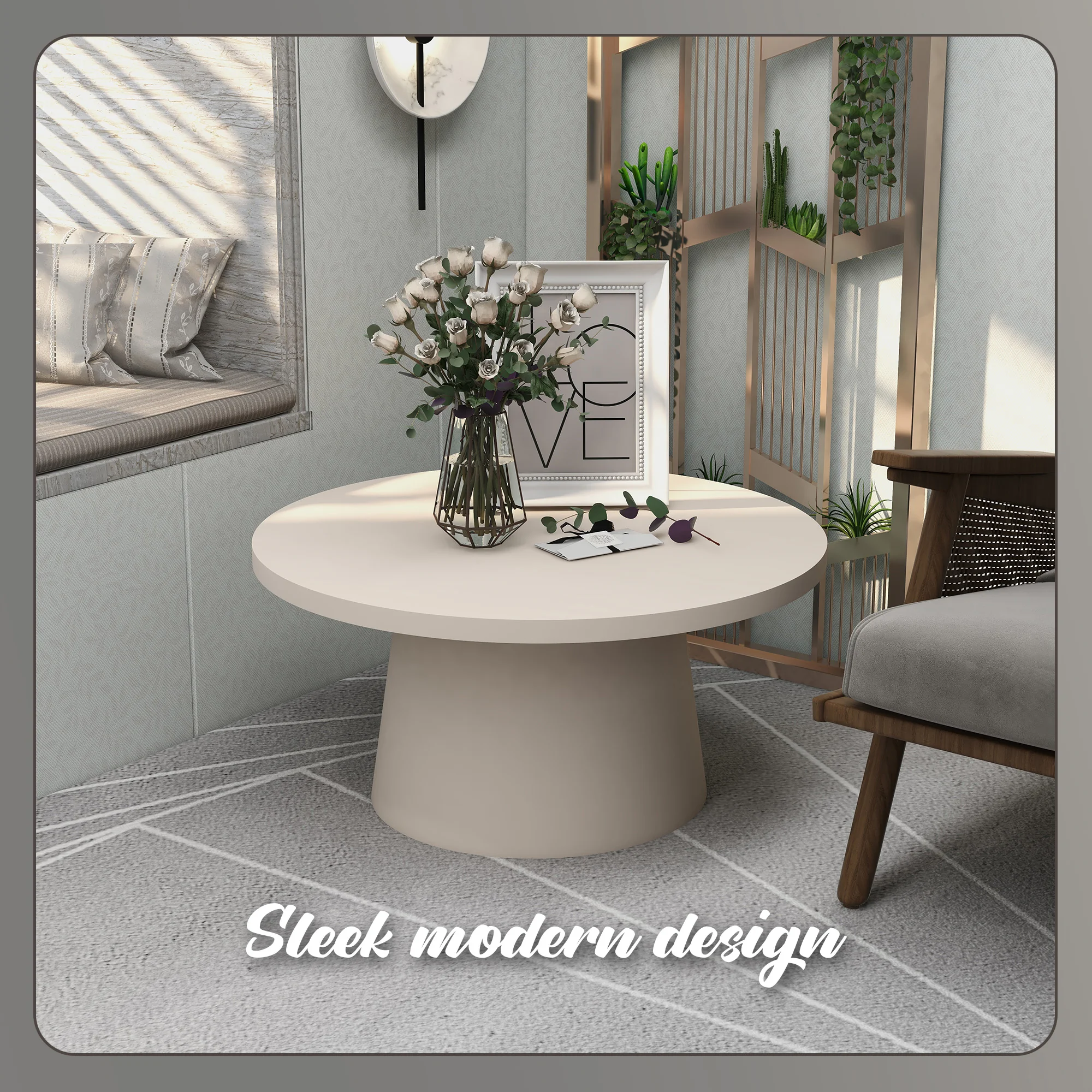 Dune Collection Fiberglass Outdoor Coffee Table In Grey