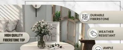 Dune Collection Fiberglass Outdoor Coffee Table In Grey