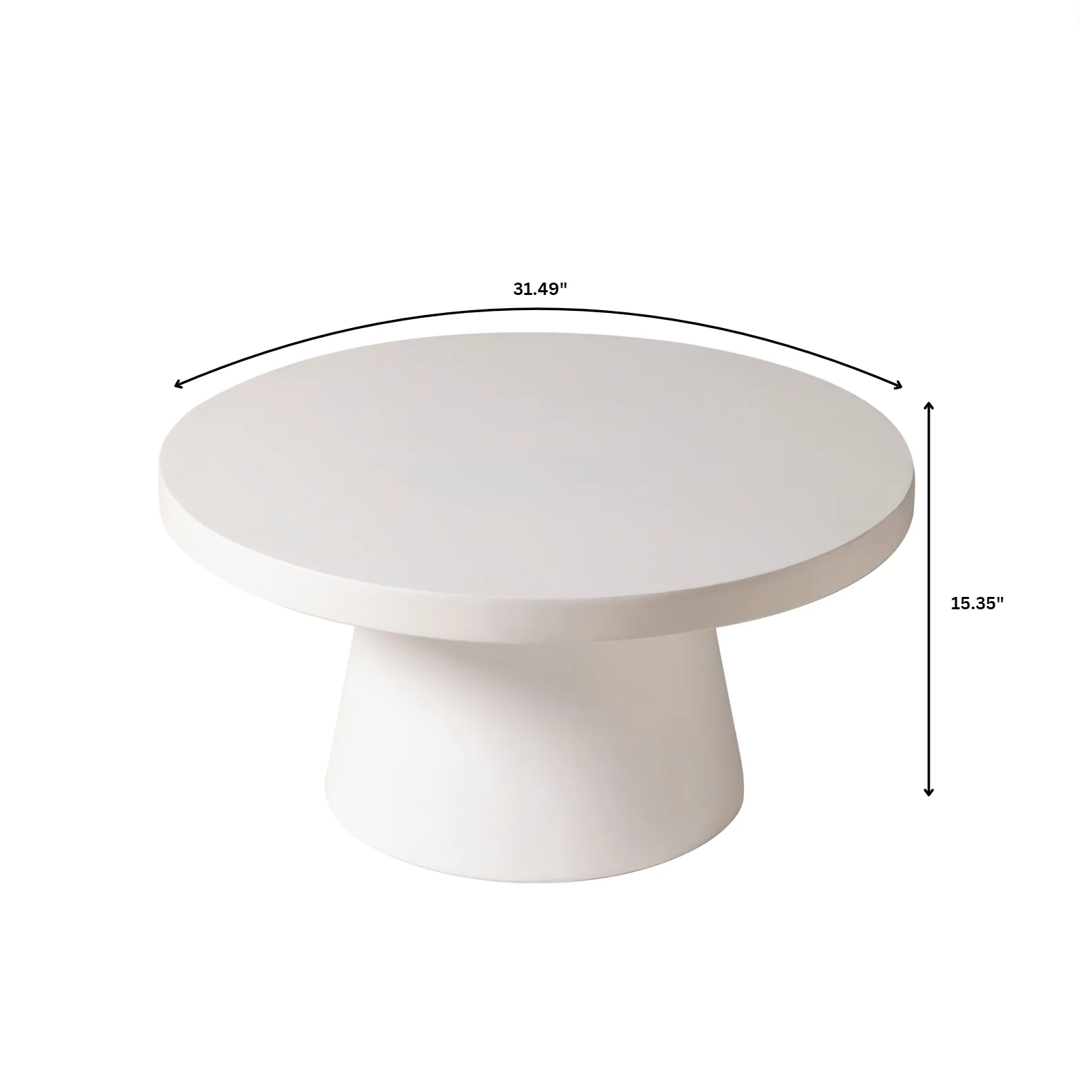 Dune Collection Fiberglass Outdoor Coffee Table In White