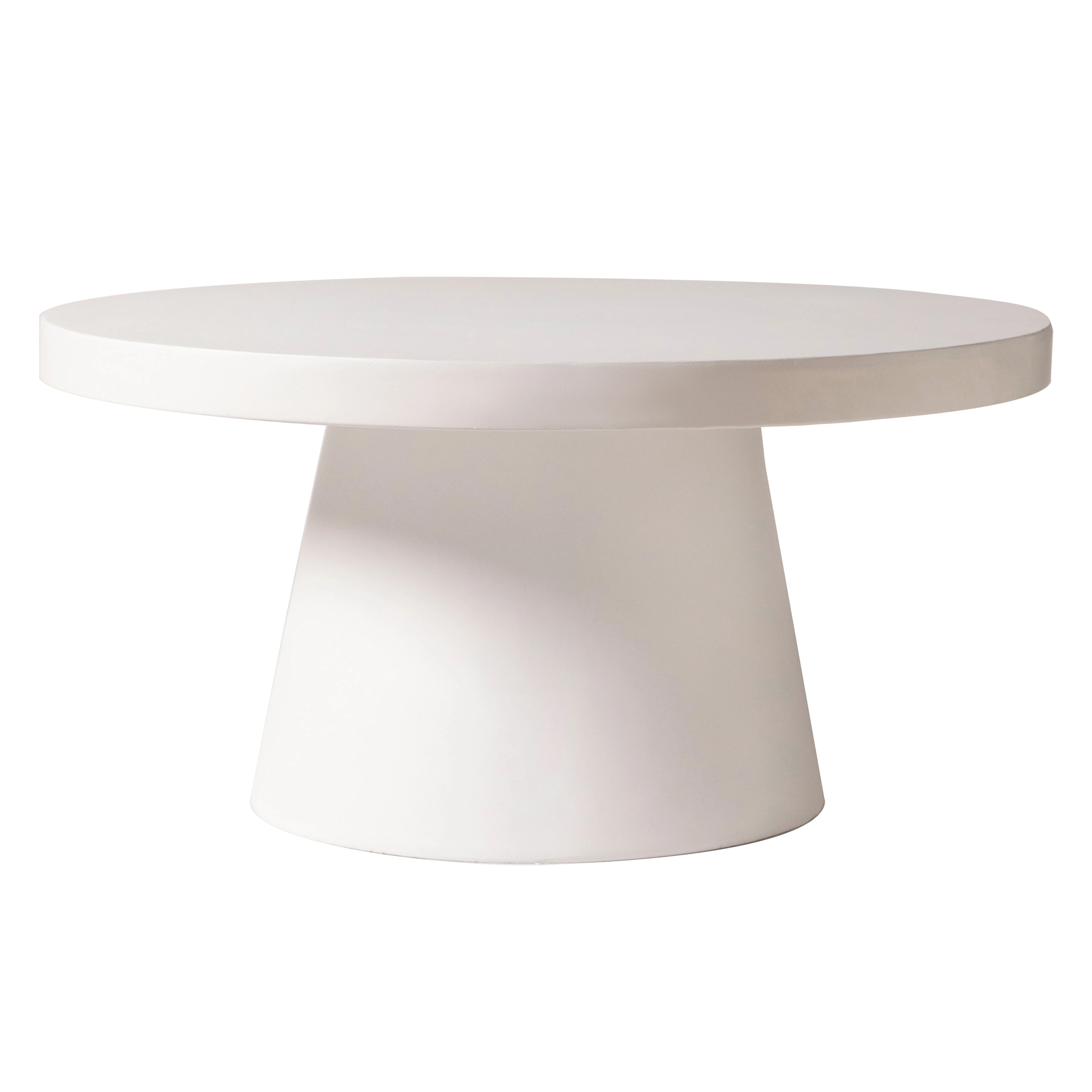 Dune Collection Fiberglass Outdoor Coffee Table In White