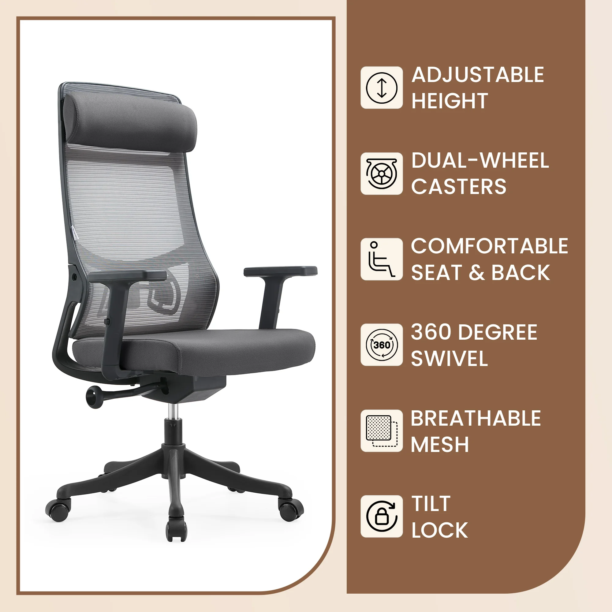 Office Dale Series Office Task Chair In Grey