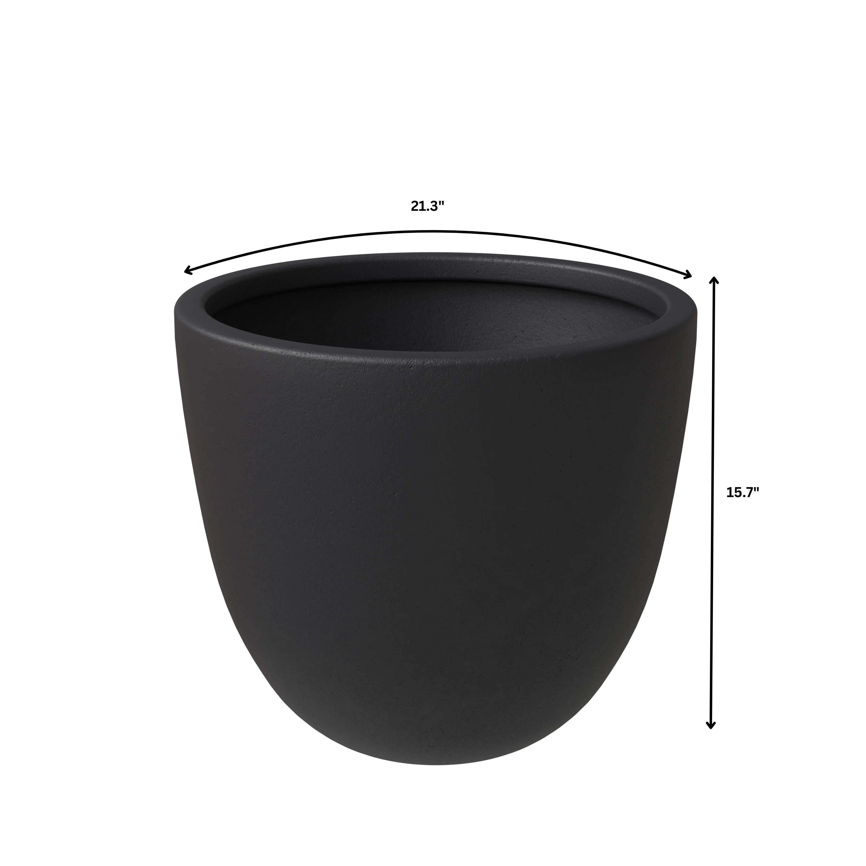 Dahlia Series Poly Stone Planter Set in Black