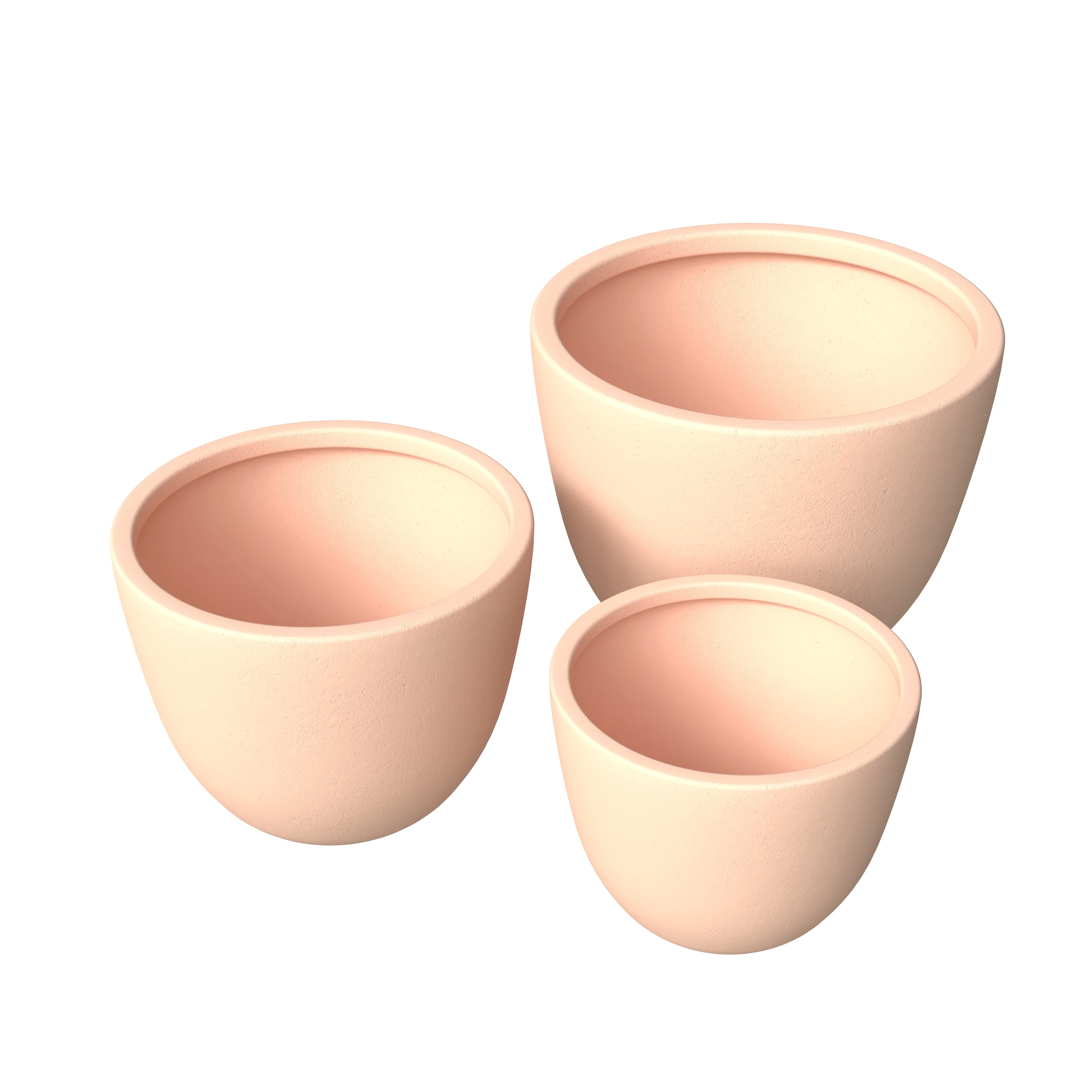 Dahlia Series Poly Stone Planter Set in Terracotta