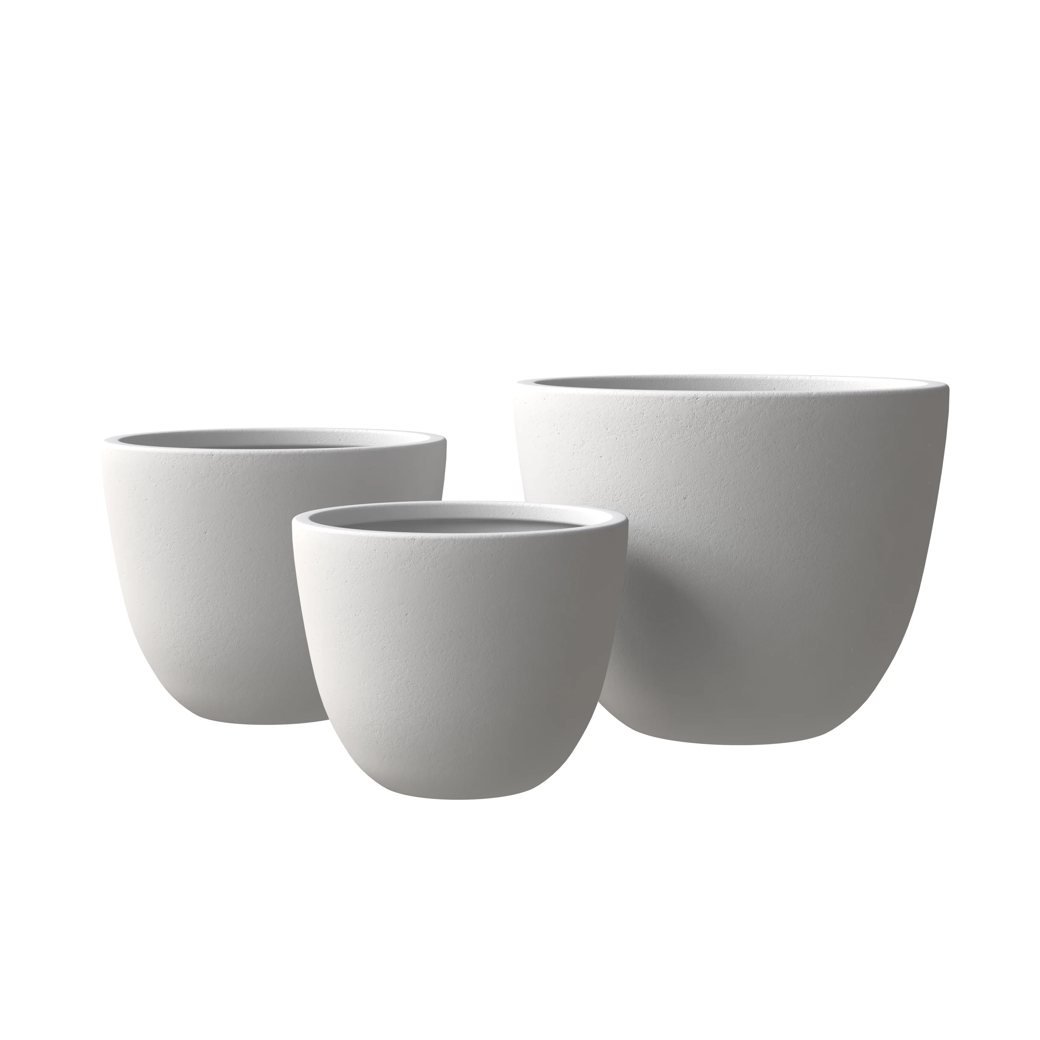 Dahlia Series Poly Stone Planter Set in White