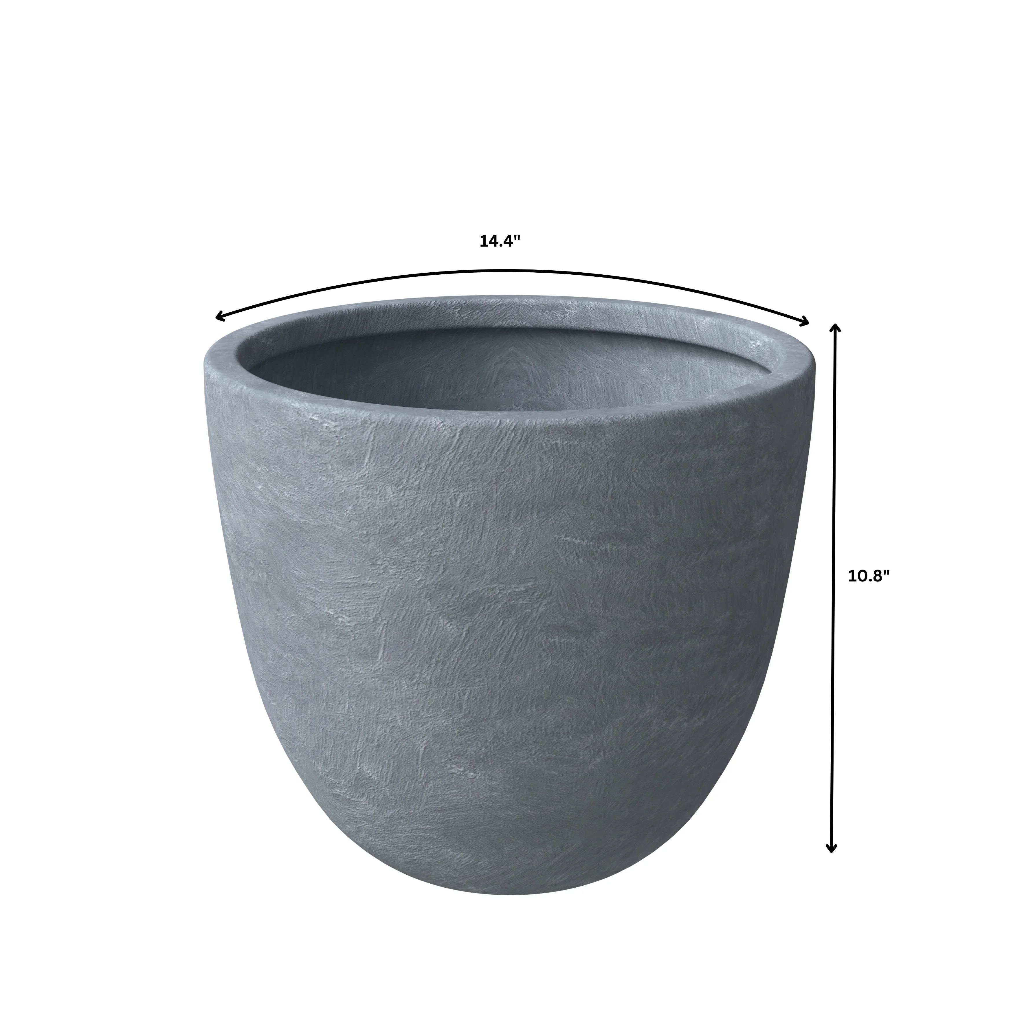 Dahlia Series Poly Stone Planter in Aged Concrete 14.4 Dia, 10.8 High