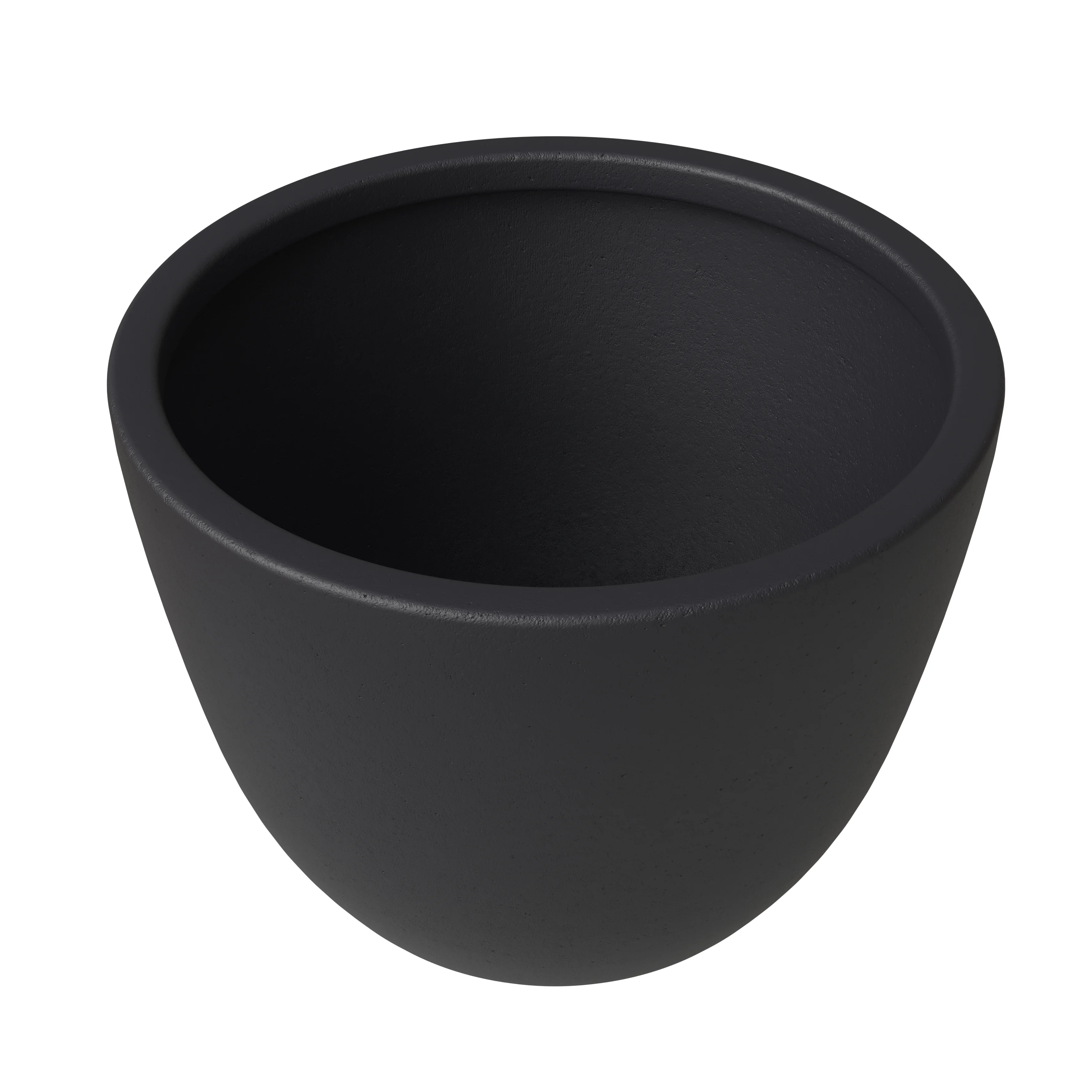 Dahlia Series Poly Stone Planter in Black 14.4 Dia, 10.8 High