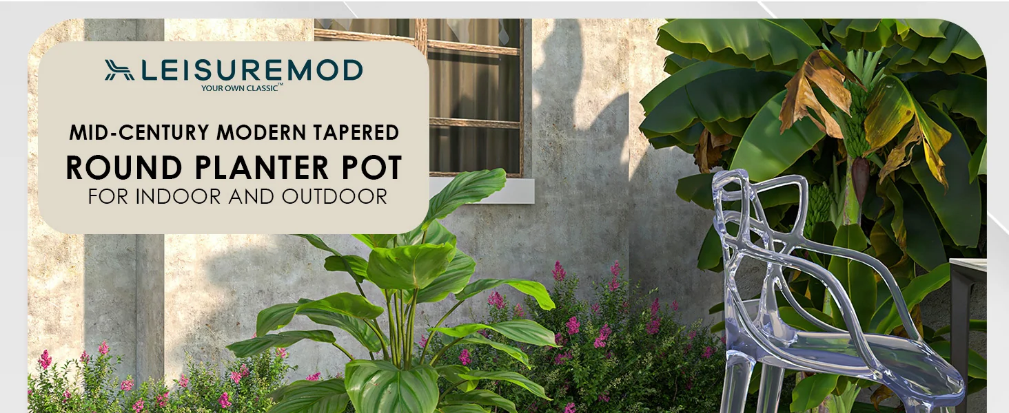 Dahlia Series Poly Stone Planter in Black 17.5 Dia, 13.6 High