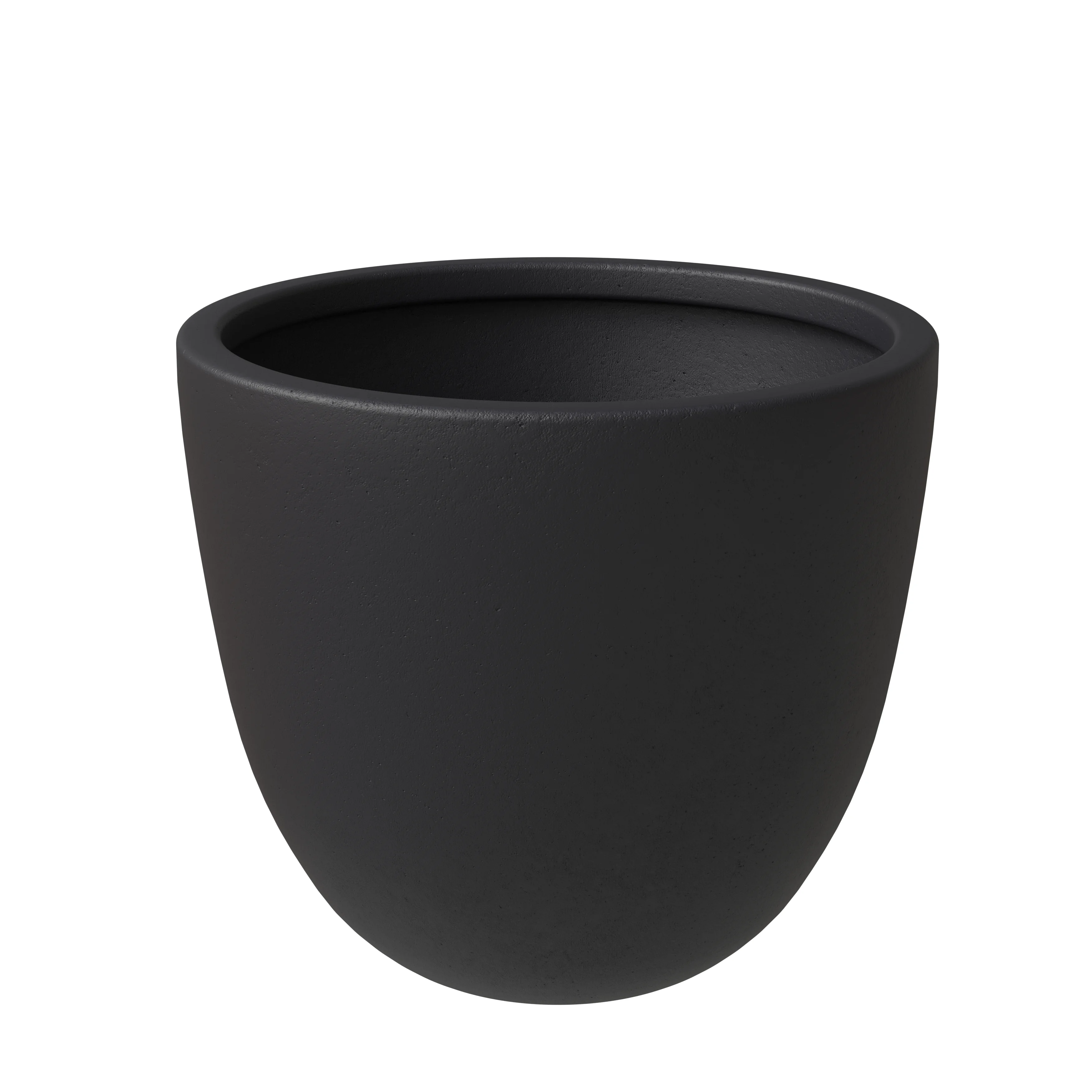 Dahlia Series Poly Stone Planter in Black 17.5 Dia, 13.6 High