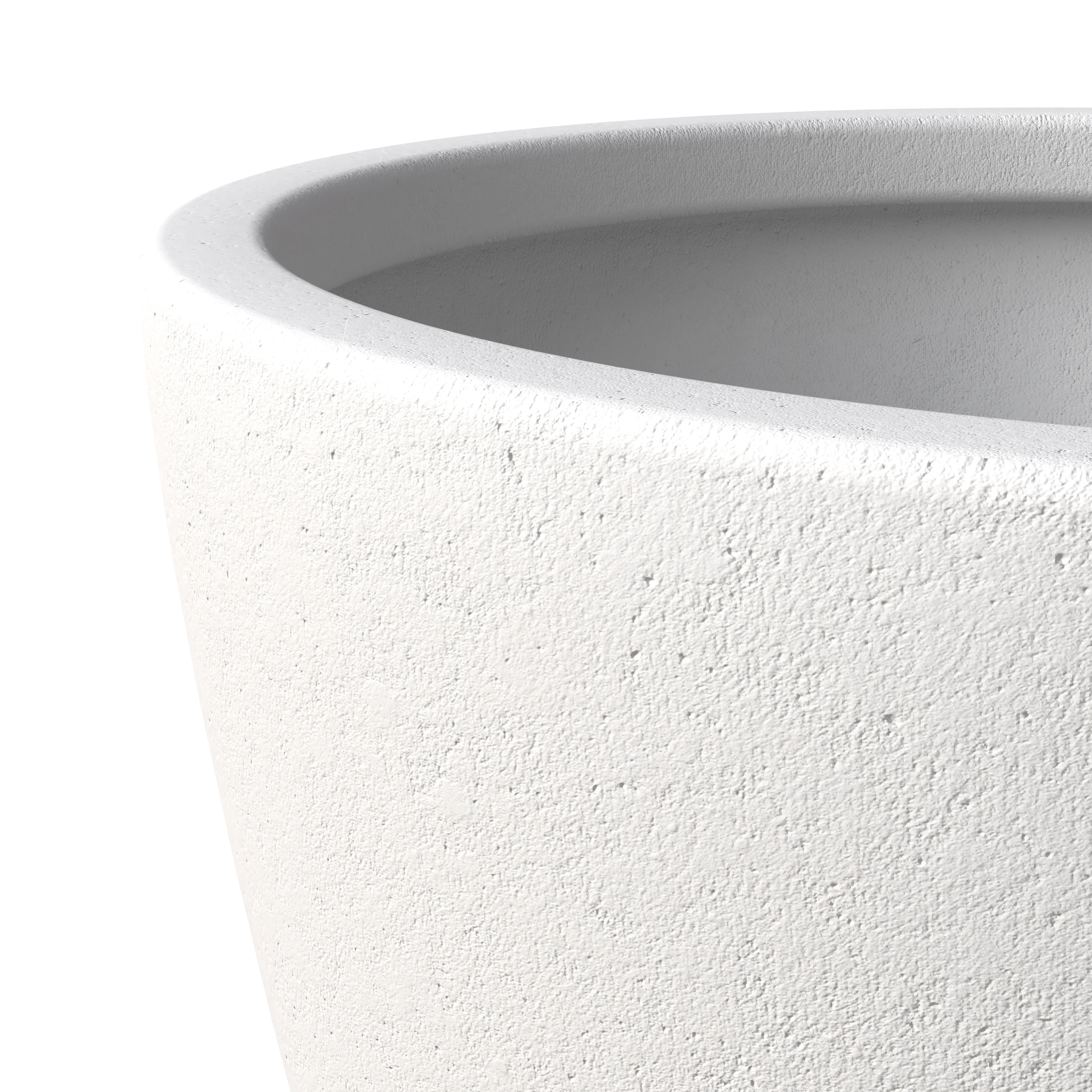 Dahlia Series Poly Stone Planter in White 17.5 Dia, 13.6 High