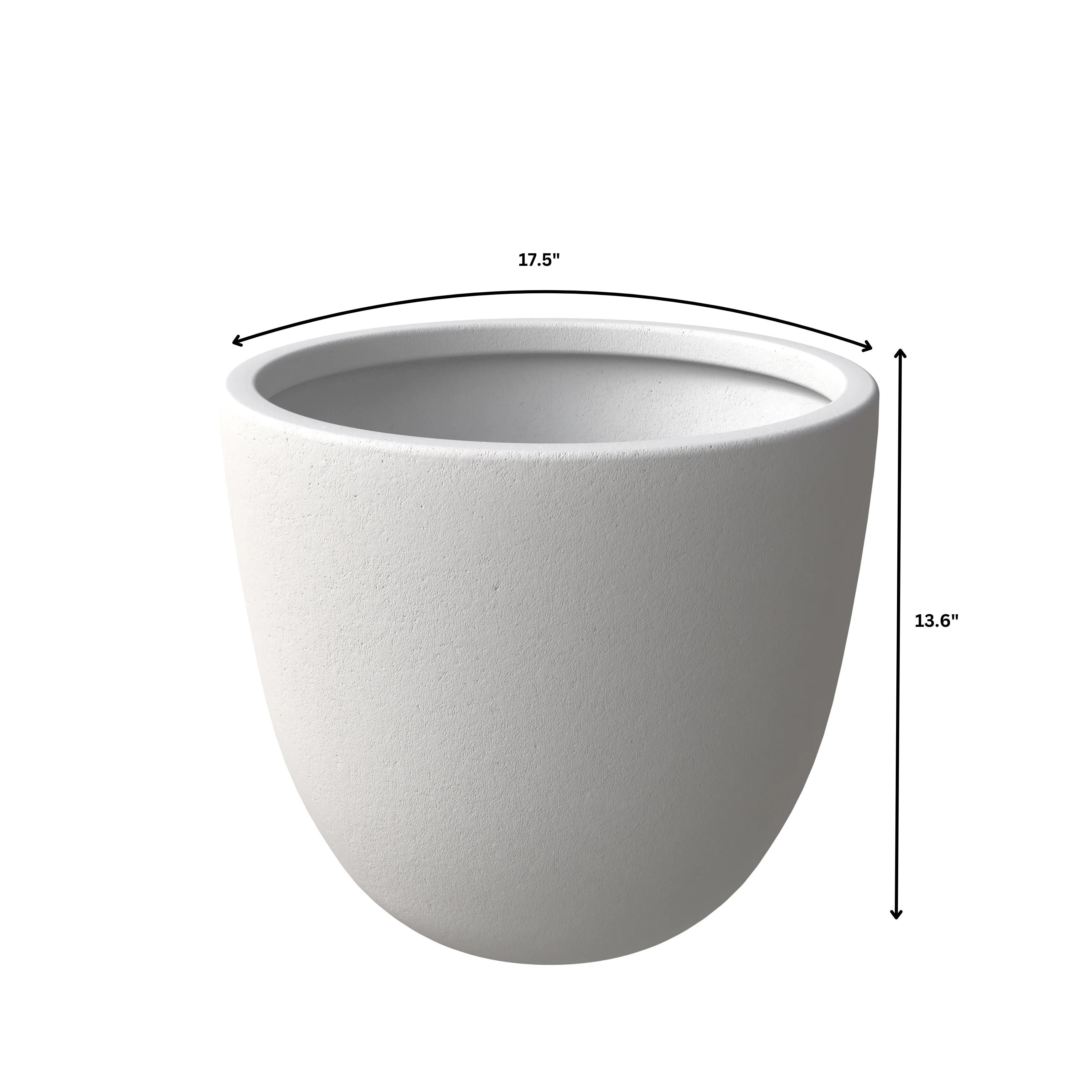 Dahlia Series Poly Stone Planter in White 17.5 Dia, 13.6 High