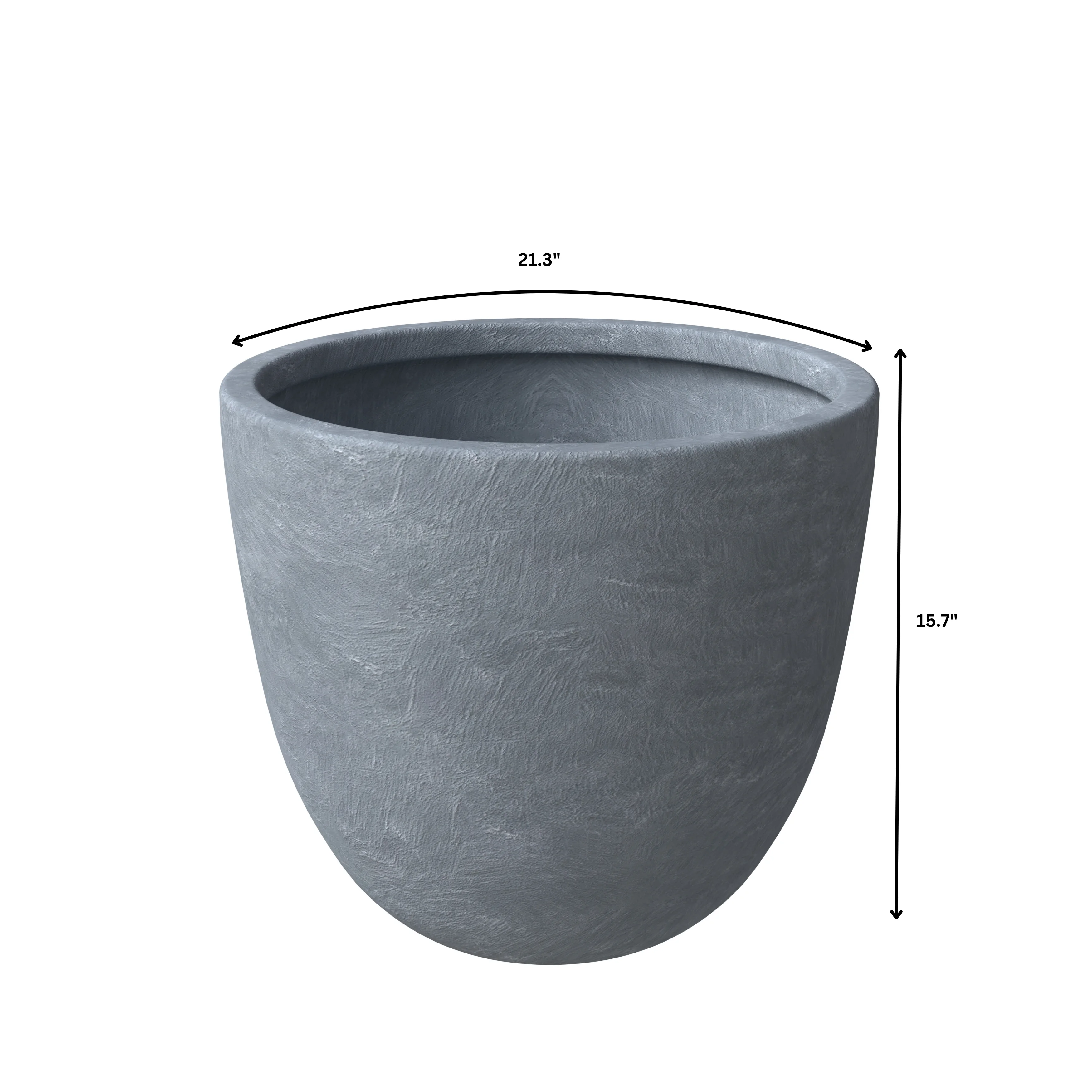 Dahlia Series Poly Stone Planter in Aged Concrete 21.3 Dia, 15.7 High