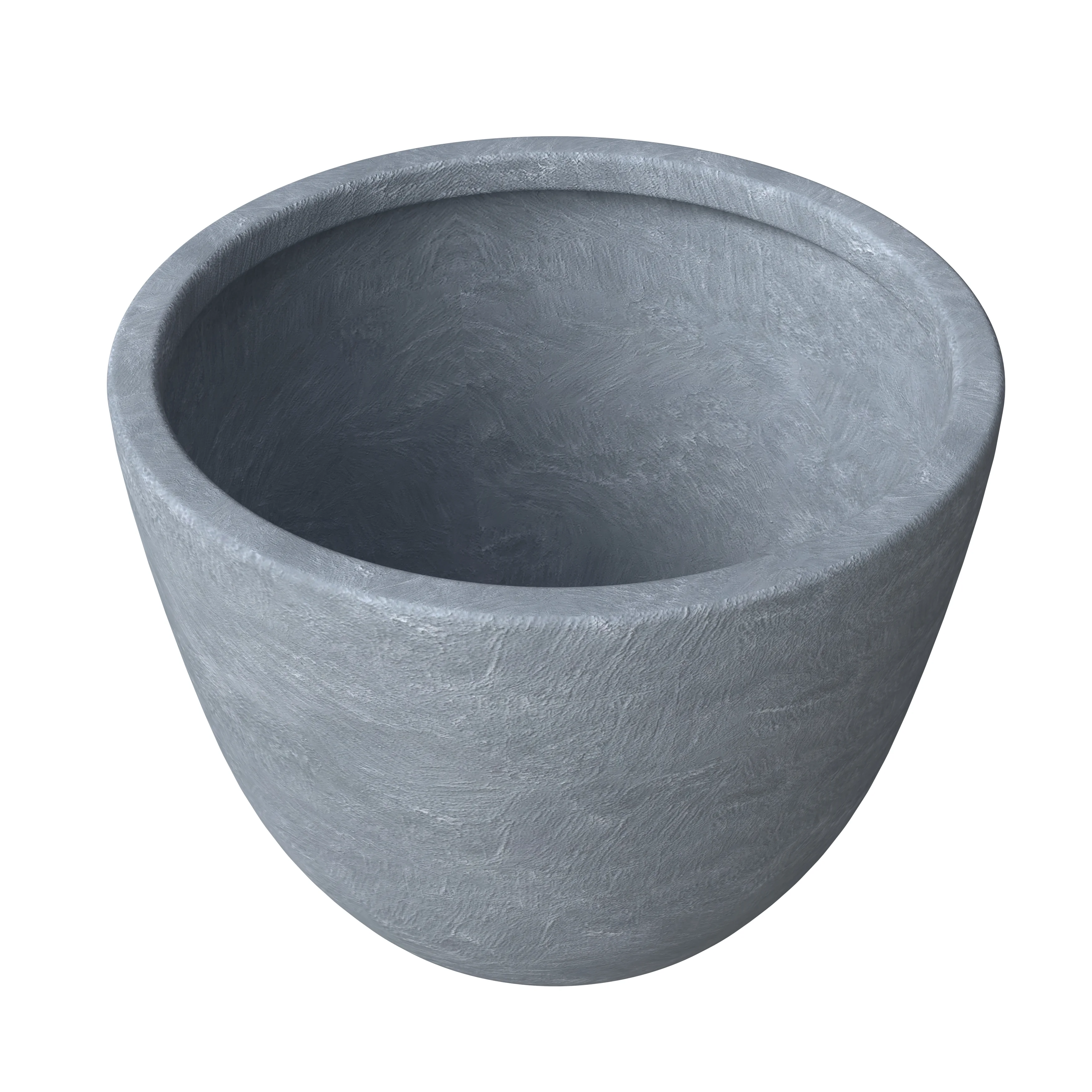 Dahlia Series Poly Stone Planter in Aged Concrete 21.3 Dia, 15.7 High