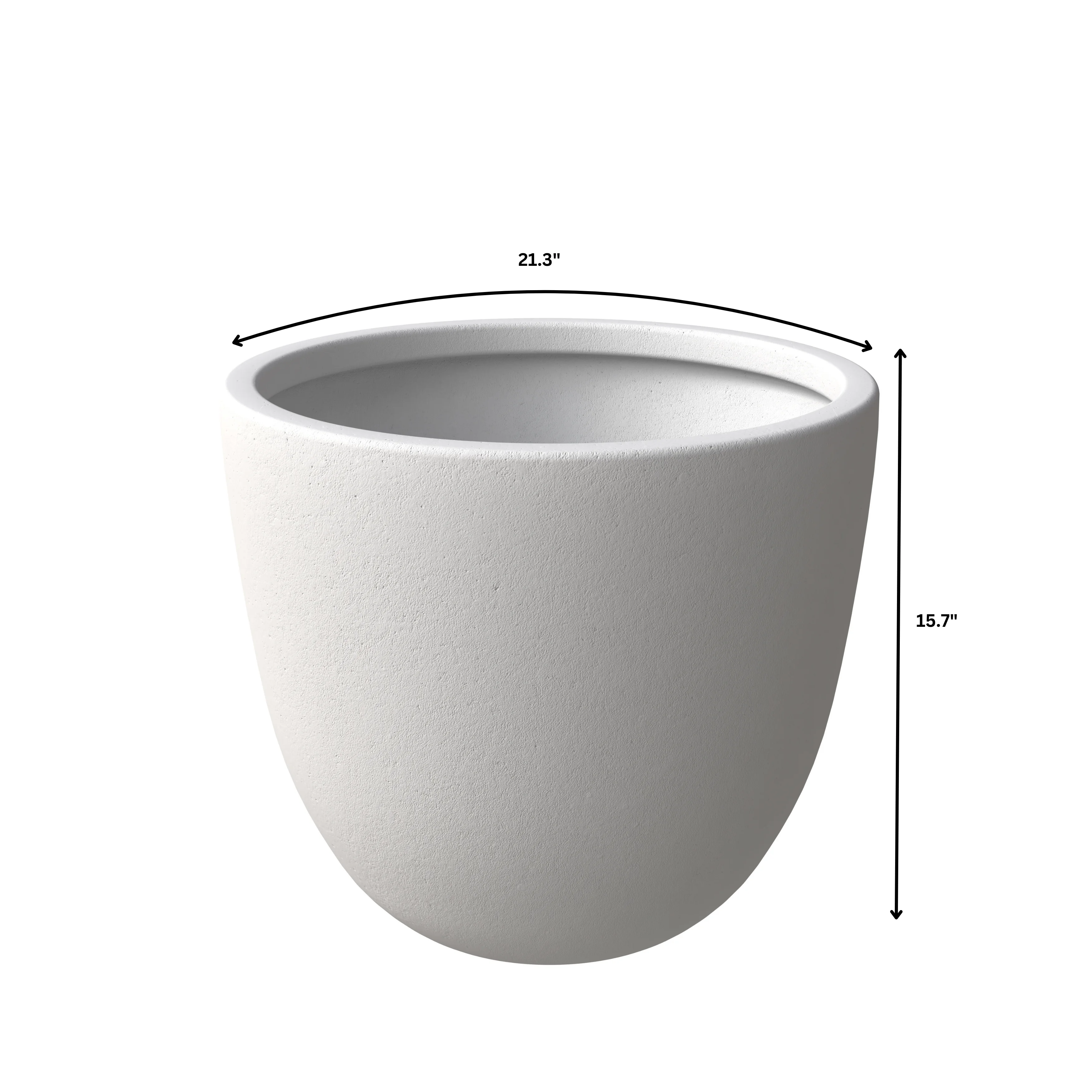 Dahlia Series Poly Stone Planter in White 21.3 Dia, 15.7 High
