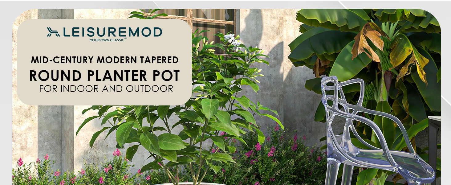 Dahlia Series Poly Stone Planter in White 21.3 Dia, 15.7 High