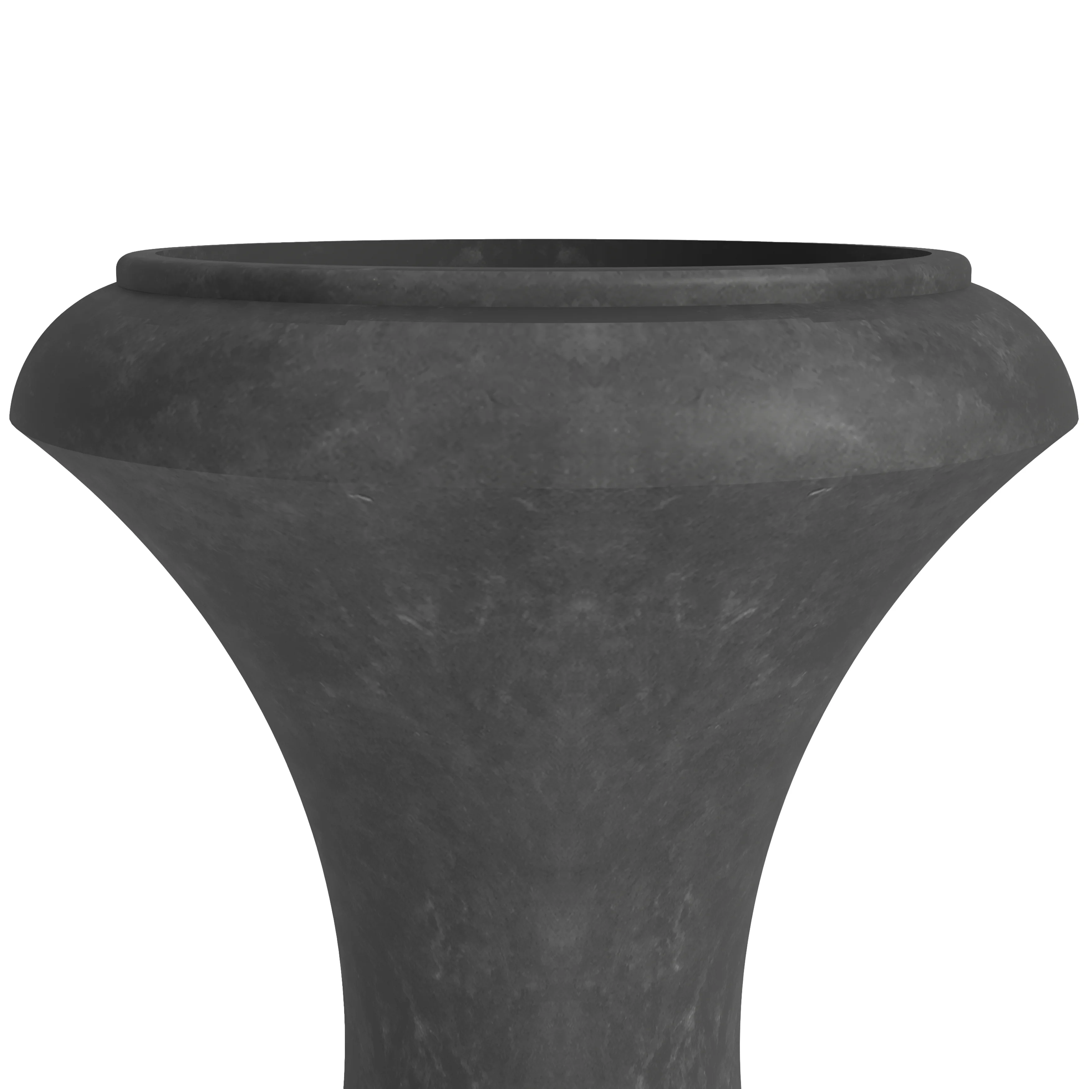 Daisy Series Poly Fiber Stone Planter in Black, 14 Dia, 24.8 High