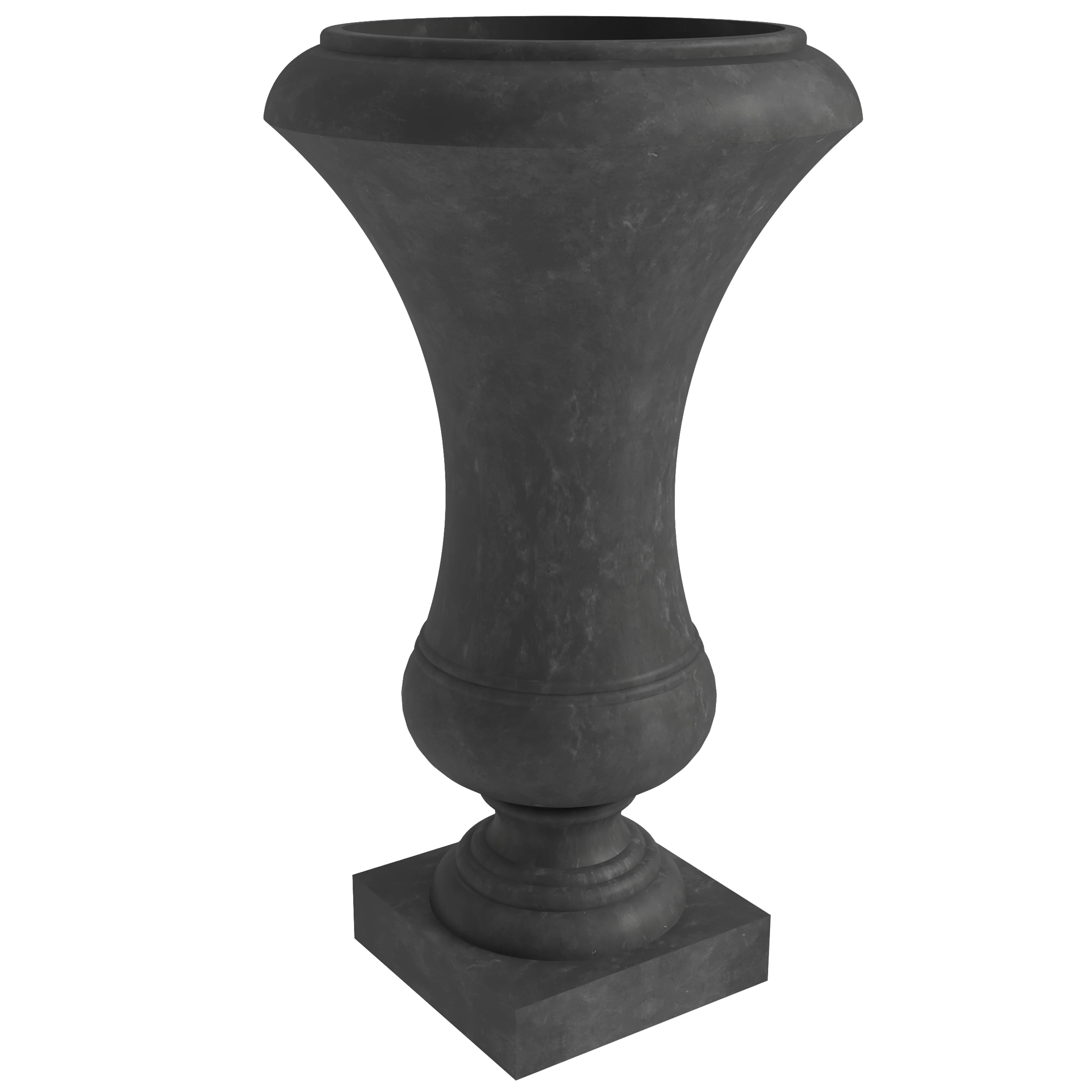 Daisy Series Poly Fiber Stone Planter in Black, 14 Dia, 24.8 High